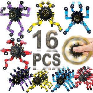 Paquete de 16 juguetes de giroscopio con punta de los dedos, juguetes sensoriales divertidos para la ansiedad, spinners de mano, giroscopio, para Paquete de 16 juguetes de giroscopio con punta de los dedos, juguetes sensoriales divertidos para la ansiedad, spinners de mano, giroscopio, para