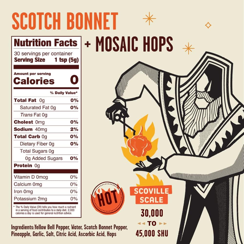 Alchemy Peppers – Paquete de 3 salsas picantes Scotch Bonnet + Mosaic Hops, Pimientos Fiery Scotch, lúpulo de mosaico afrutado, piña y ajo, calor