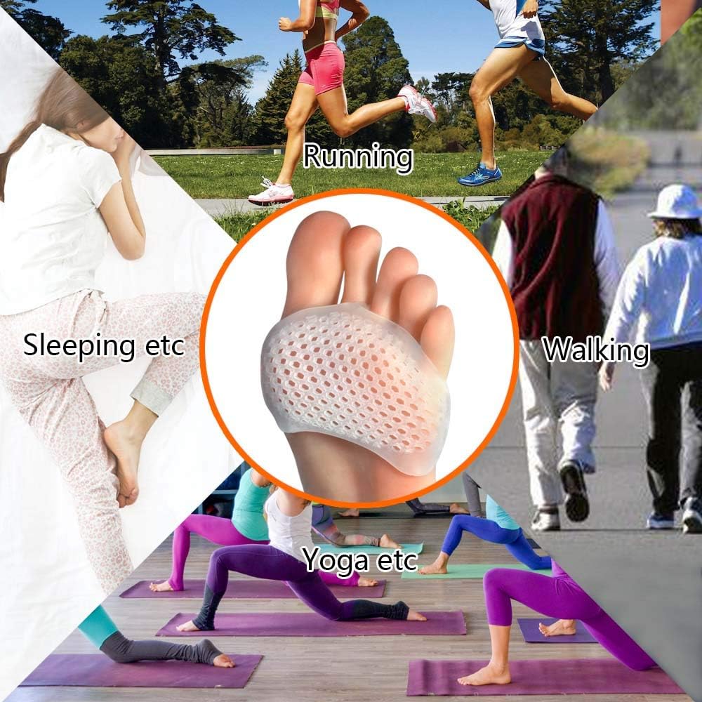 Hoogoo Almohadillas para los dedos de los pies, almohadillas metatarsianas, almohadillas de bola de pies, Mortons Neuroma Callus Metatarsiano Alivio
