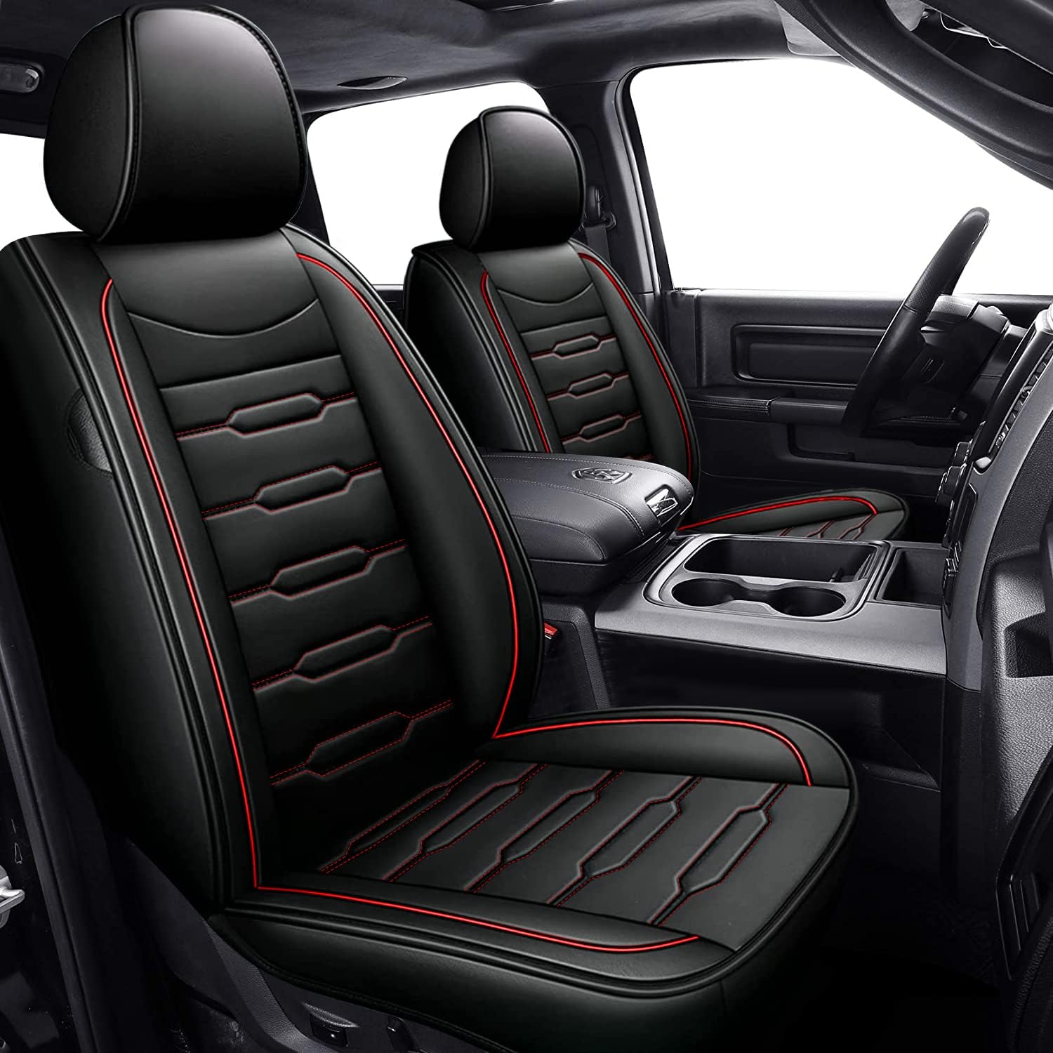 AOMSAZTO Fundas de cuero para asiento de automóvil, ajuste personalizado para Chevrolet 2007-2024 1500 2500 HD 3500 HD Crew Cab Pickup, fundas de