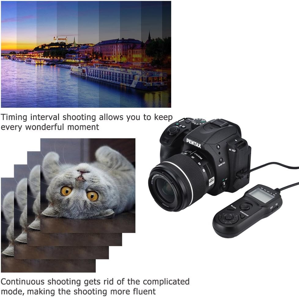 JJC Intervalómetro con cable temporizador disparador remoto para Nikon Z5 Z6 II Z7 II D3300 D3200 D3100 D5600 D5500 D5300 D7500 D7200 D750 D610 D90