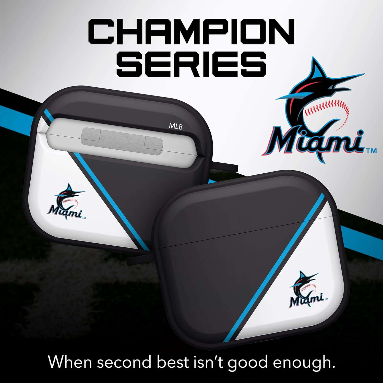 Game Time Miami Marlins Champion Series HDX – Funda compatible con Apple AirPods Gen 3