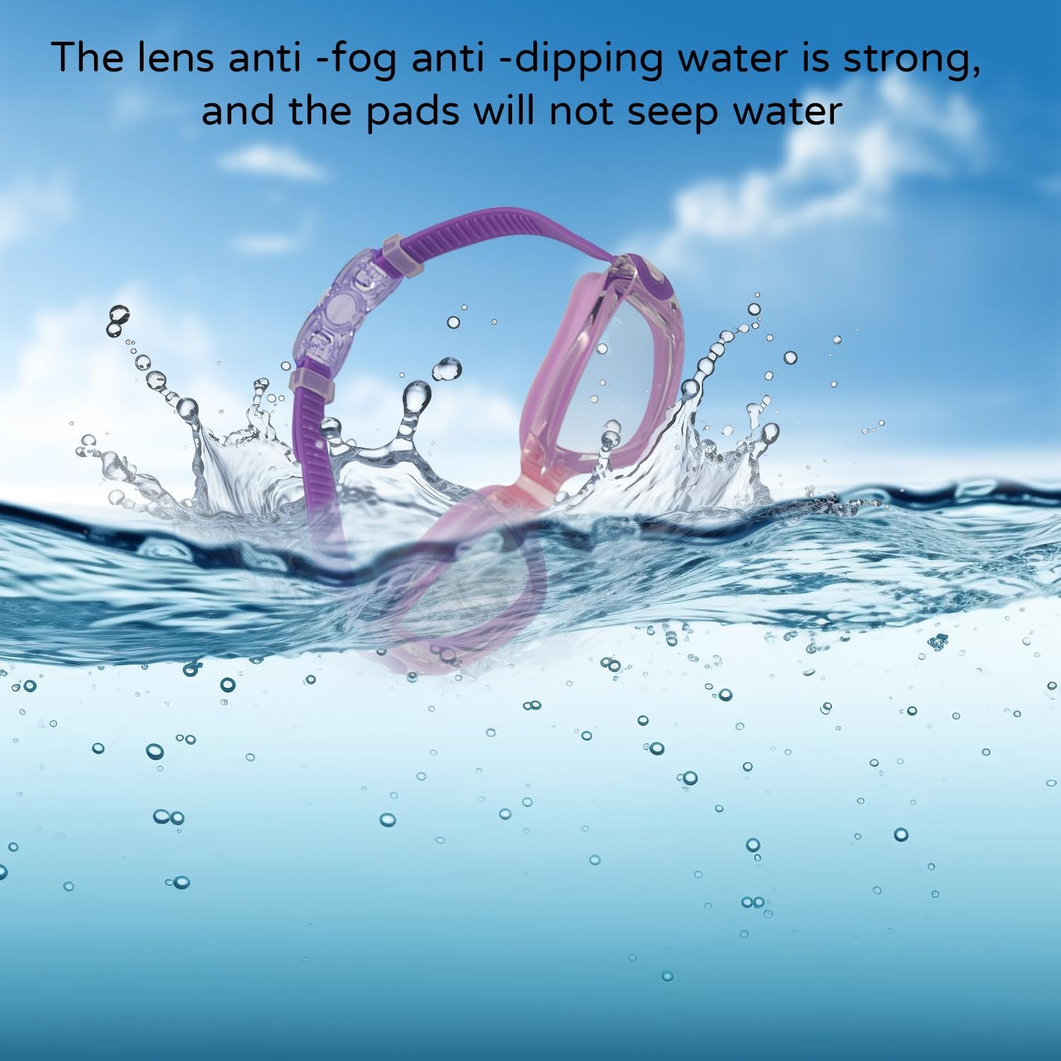 Sinca Gafas de natación para niños, paquete de 2 unidades, impermeables, antiniebla, anti-UV, gafas de natación para niños y niñas