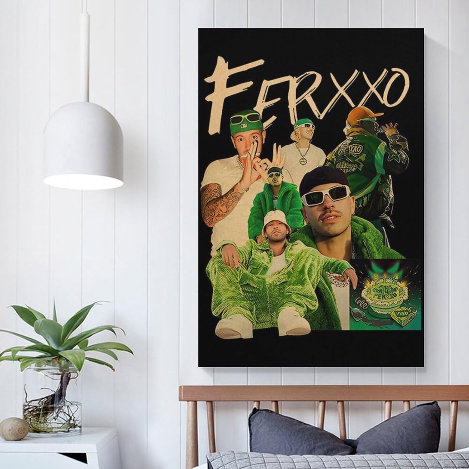 Feid Ferxxo – Póster de lienzo para decoración de dormitorio, paisaje, oficina, San Valentín, cumpleaños, sin marco, 16 x 24 pulgadas (15.7 x 23.6