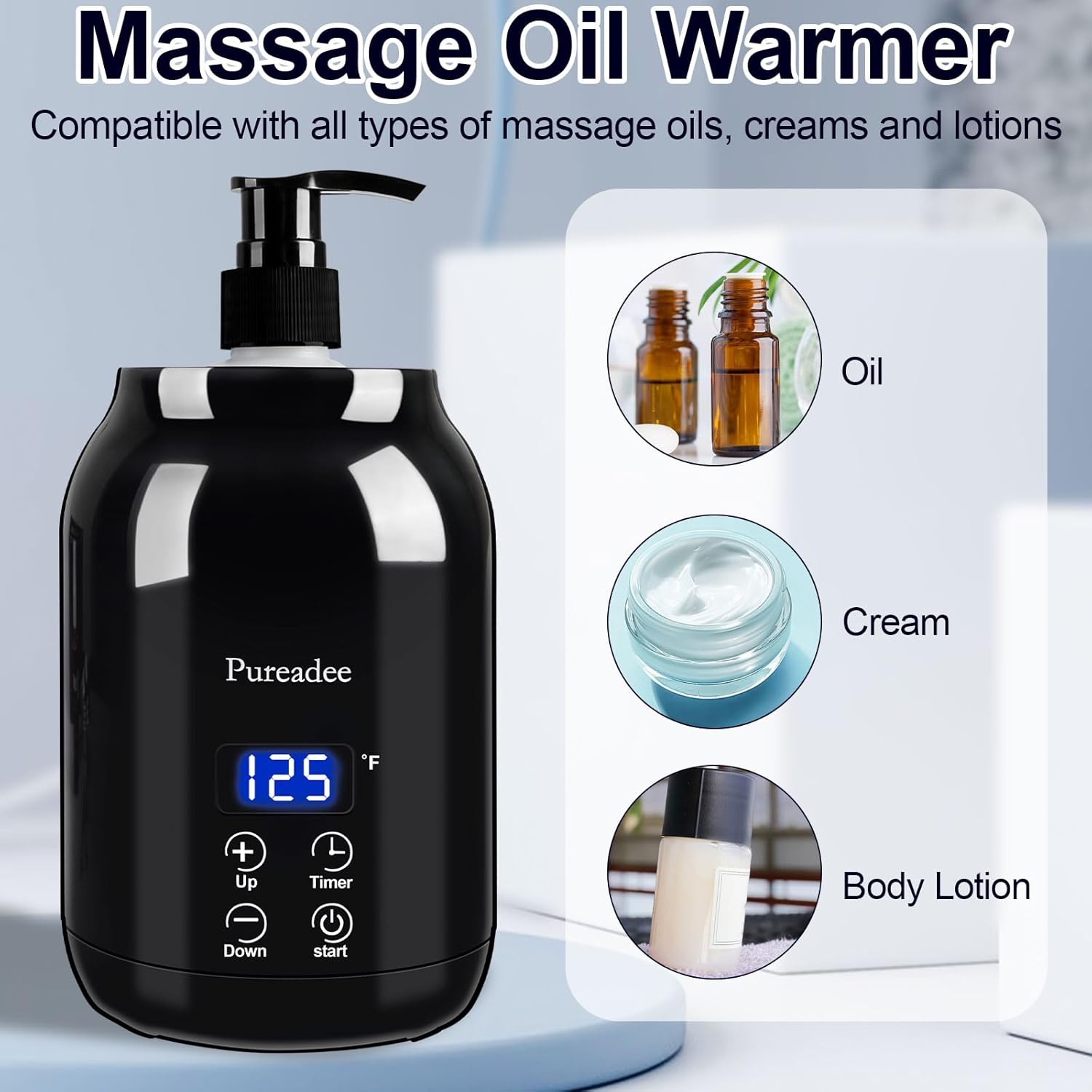 Calentador de aceite de masaje, calentador de aceite de masaje para terapia de masaje, calentador de aceite para masaje para salón, peluquería,