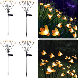 Luces solares de jardín, luces solares de luciérnaga con batería de 1200 mAh, balanceo por el viento, luces solares para exteriores con alambre de Luces solares de jardín, luces solares de luciérnaga con batería de 1200 mAh, balanceo por el viento, luces solares para exteriores con alambre de