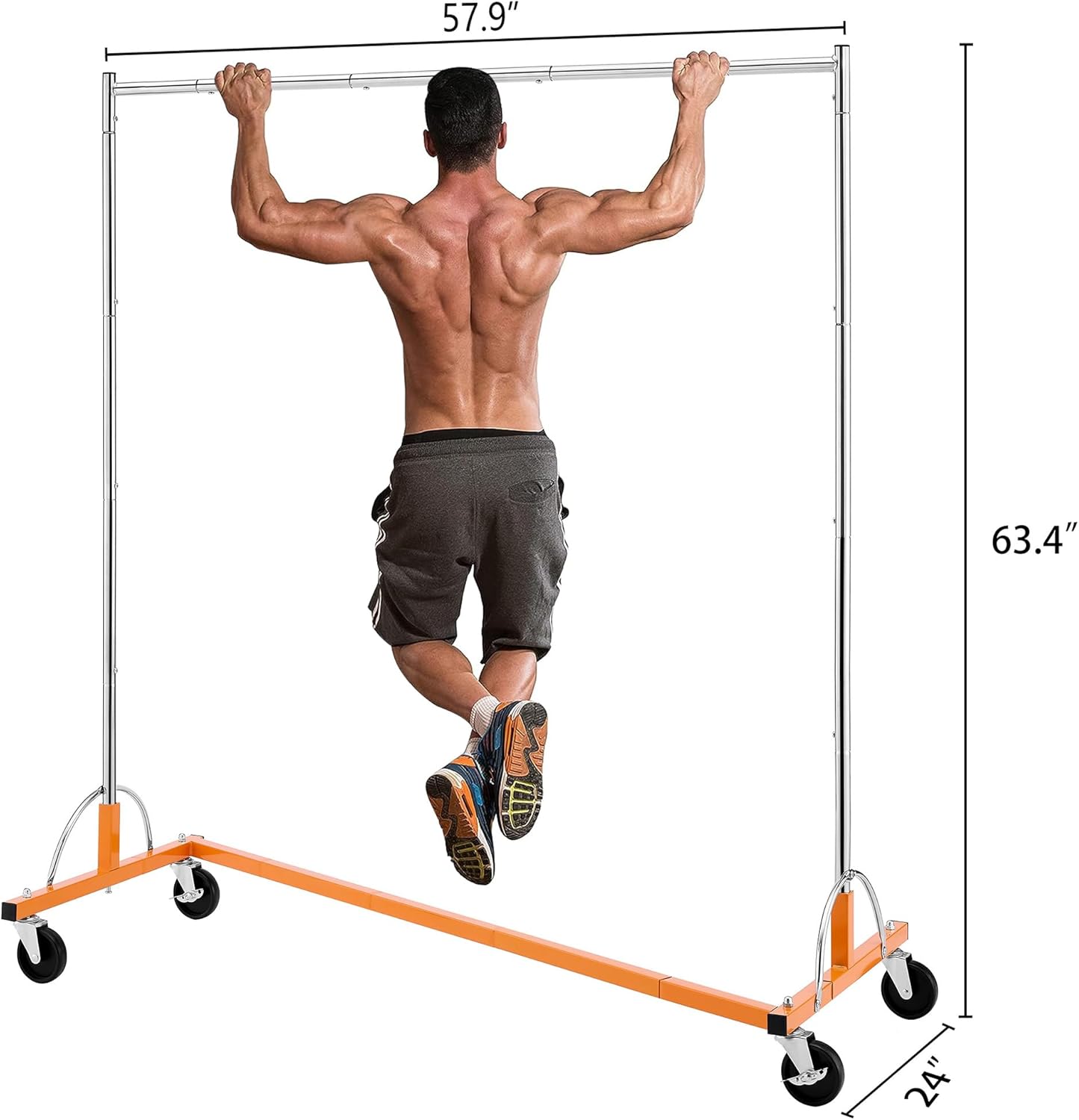 Hoctieon Z Rack, percheros rodantes con base en Z, perchero de ropa resistente, percheros para colgar ropa, perchero portátil para ropa, perchero de
