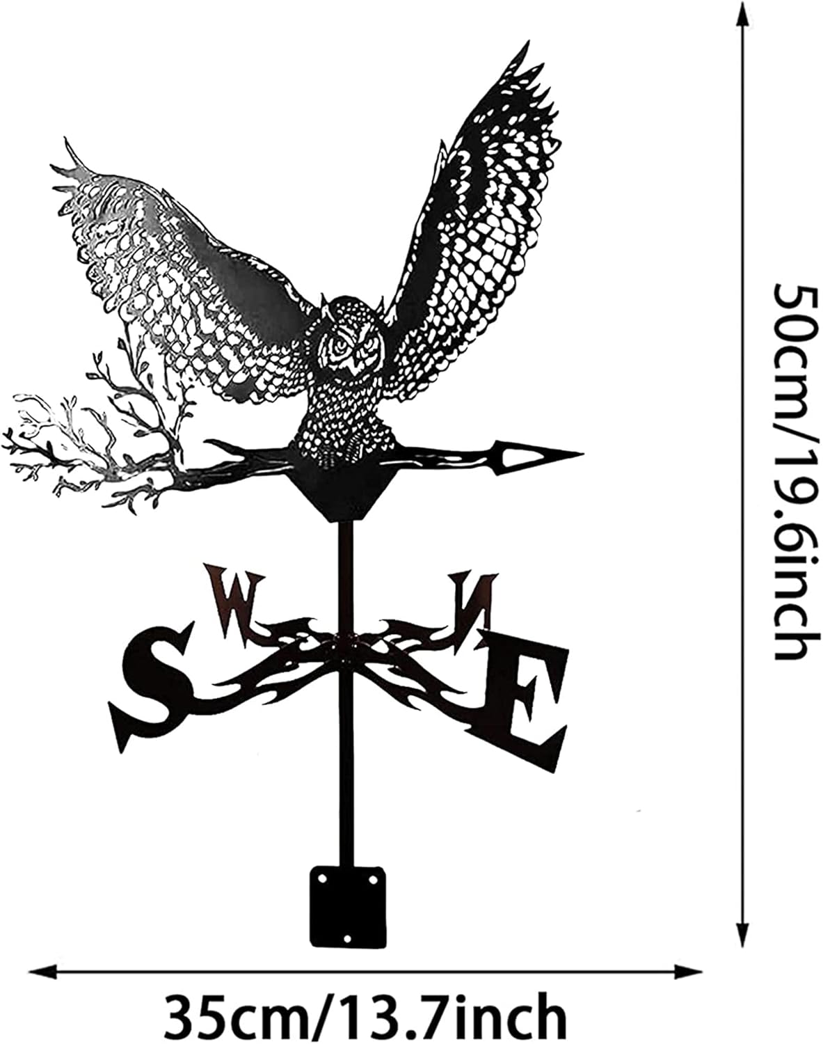 Veleta de viento Pelican Bird Badger Dolphin de acero inoxidable, veleta de viento, indicador de dirección del viento para decoración de jardín,