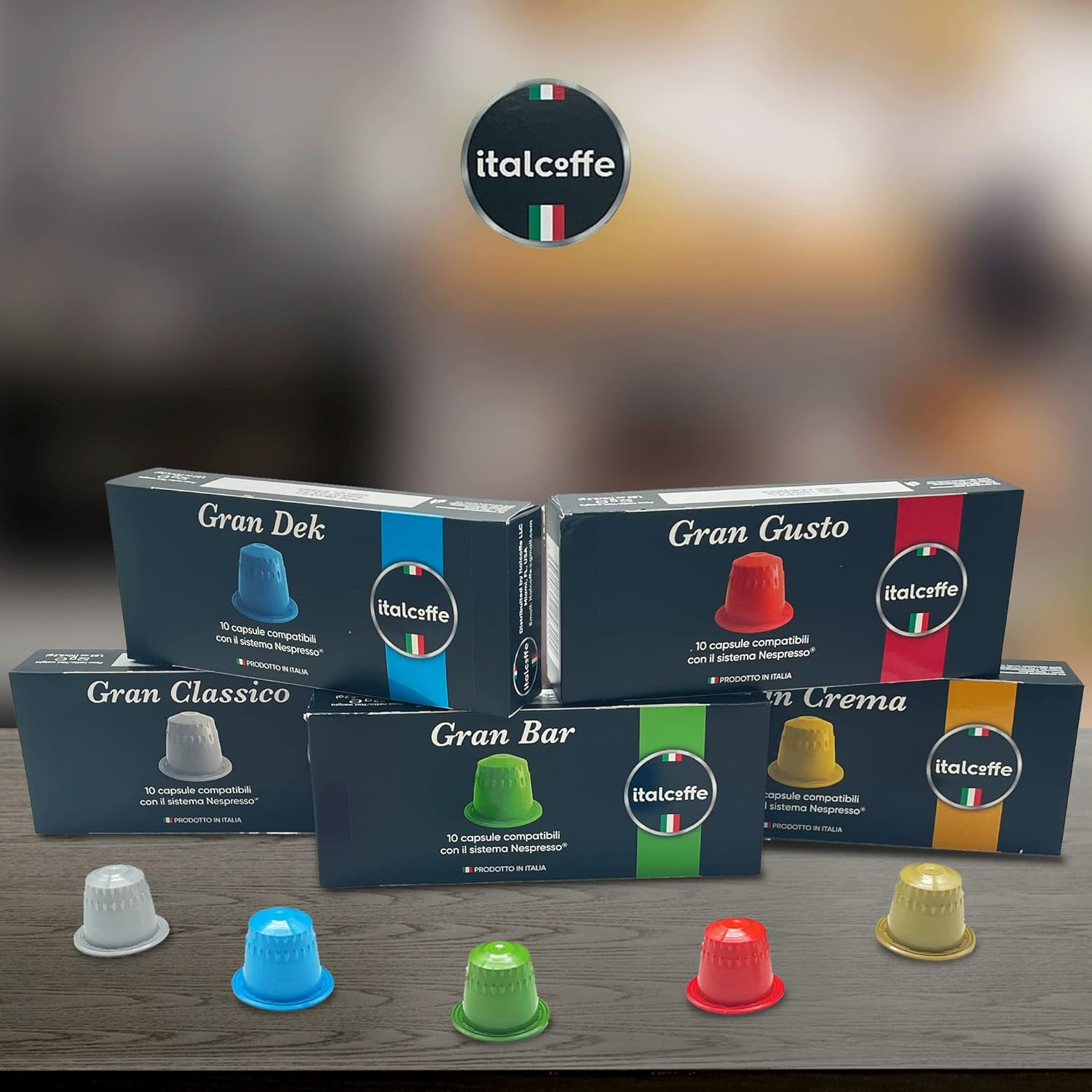 Italcoffe Cápsulas de espresso italiano compatibles 100% con Nespresso, paquete variado, cápsulas de café, inspiración italiana, café italiano, 100