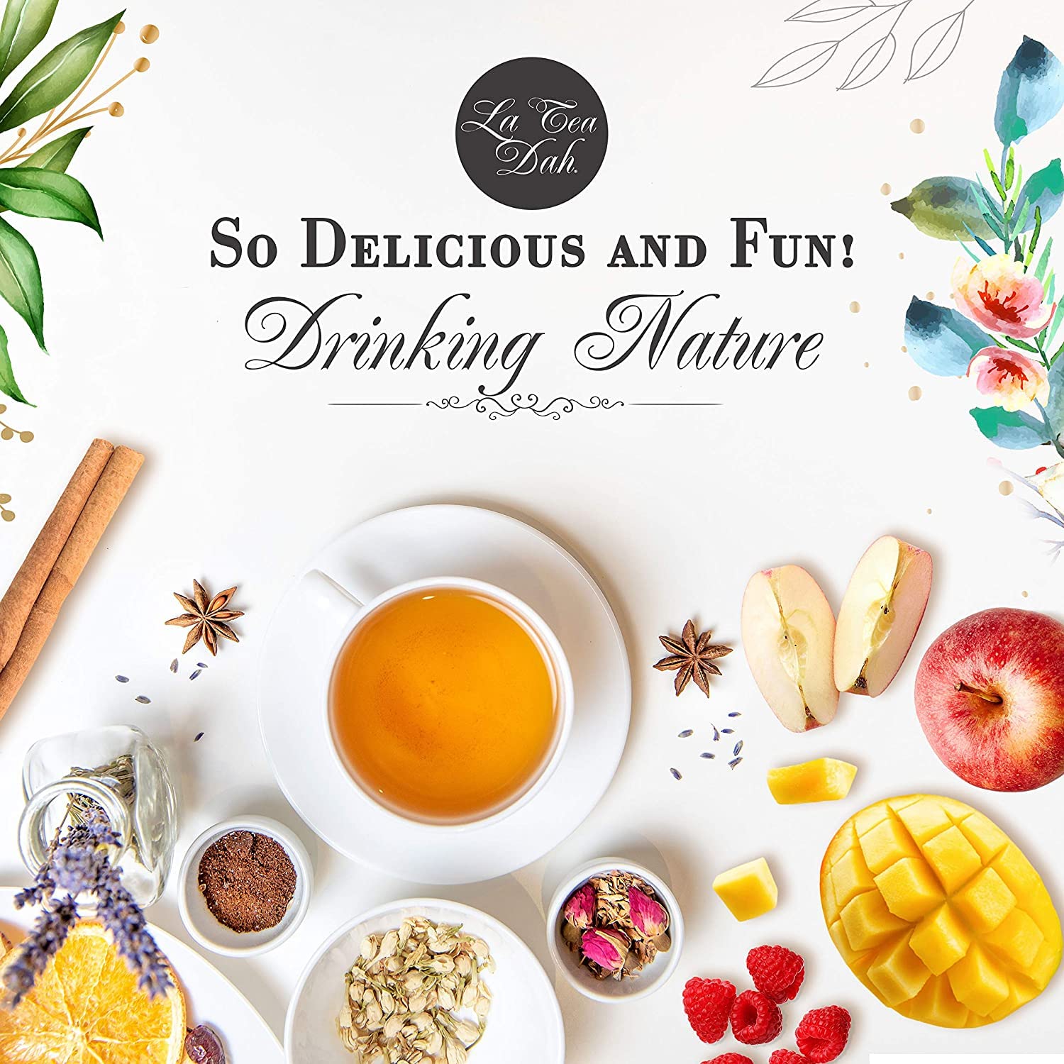 La Tea Dah Caja de regalo surtida de té  Nueve sabores de bolsas de té surtidas de primera calidad, mezcladas en los Estados Unidos  Muestra de té