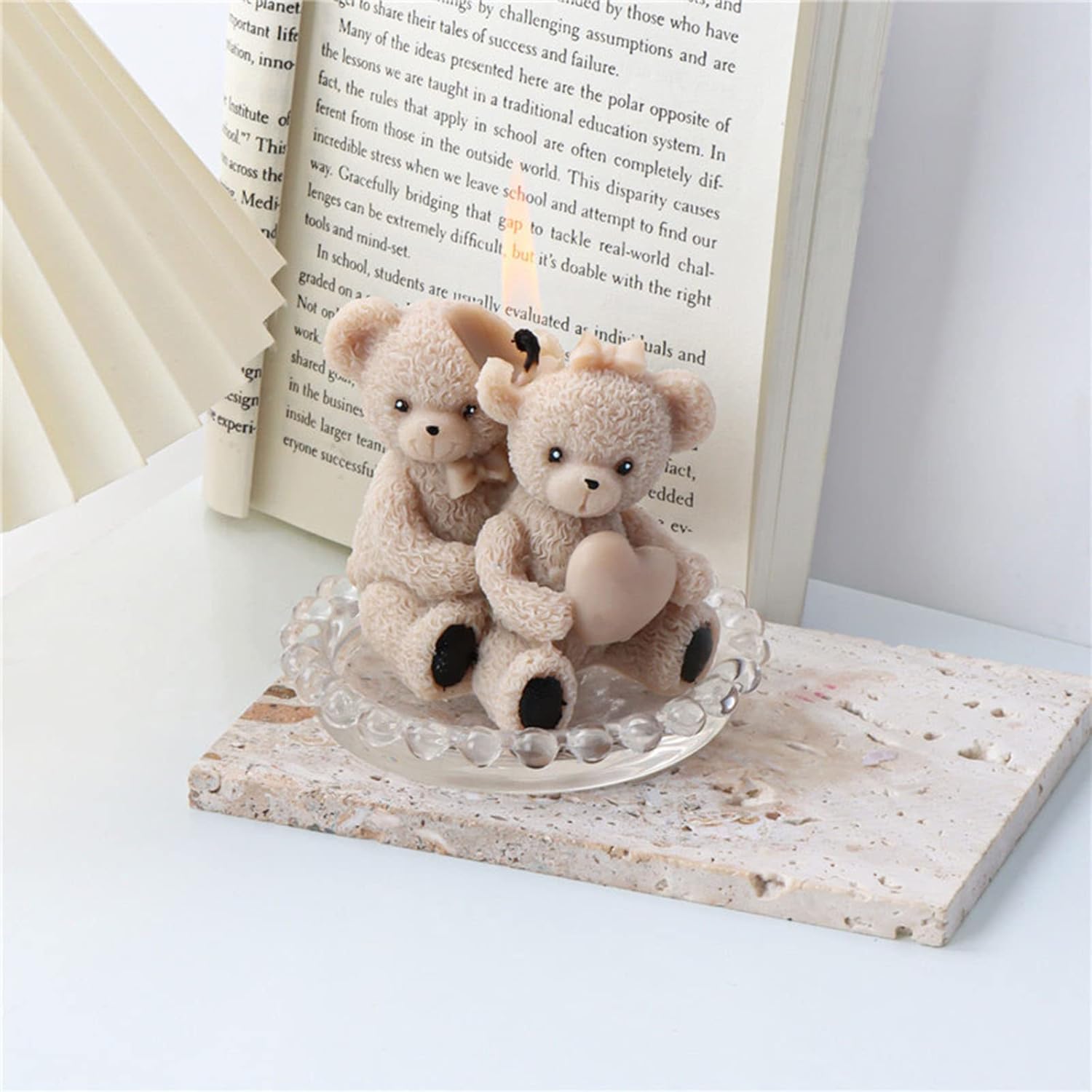 Molde de silicona para velas en forma de oso, molde para velas de bricolaje, molde de yeso, molde epoxi, kit de fabricación de velas, moldes de