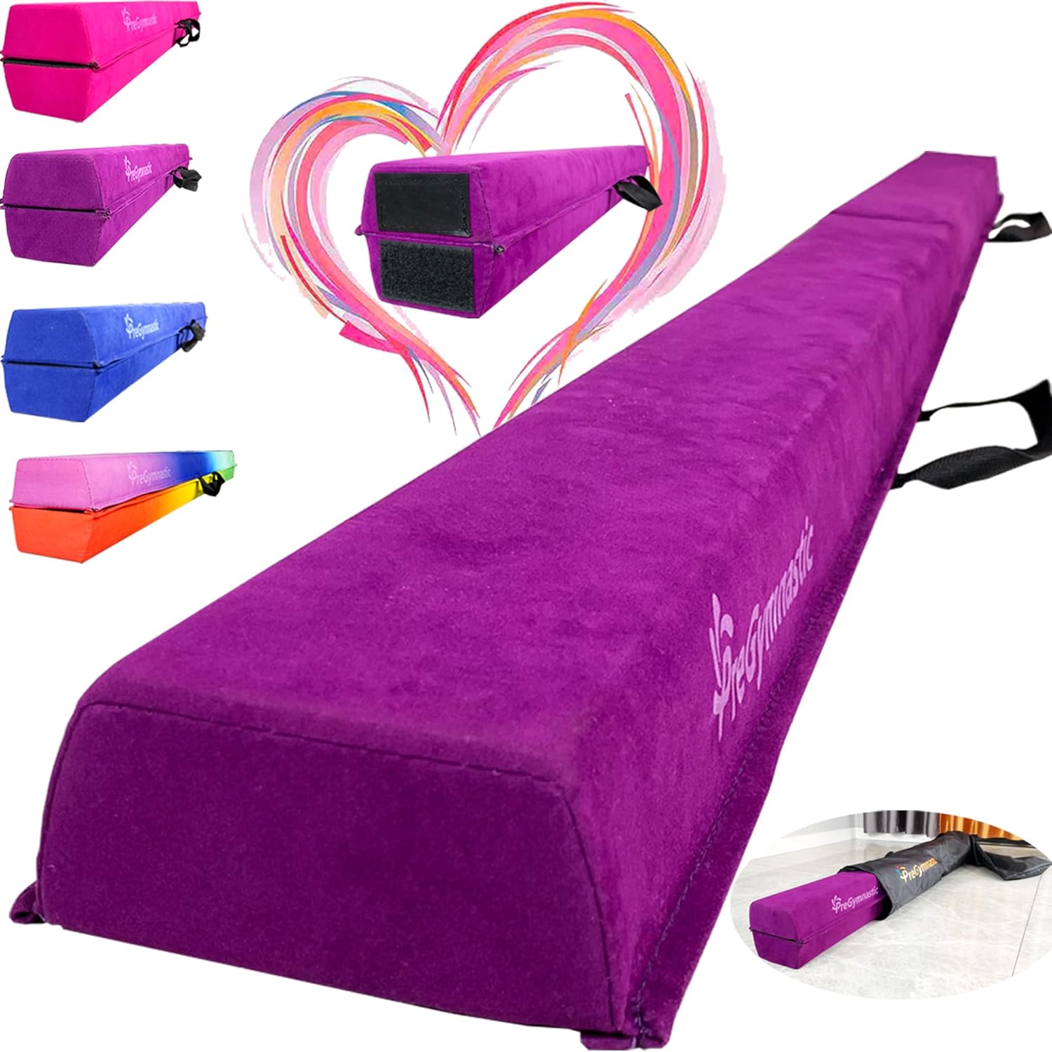 PreGymnastic – Hacha de gimnasia ovalada de madera plegable de 8 pies, 9 pies y 9,5 pies