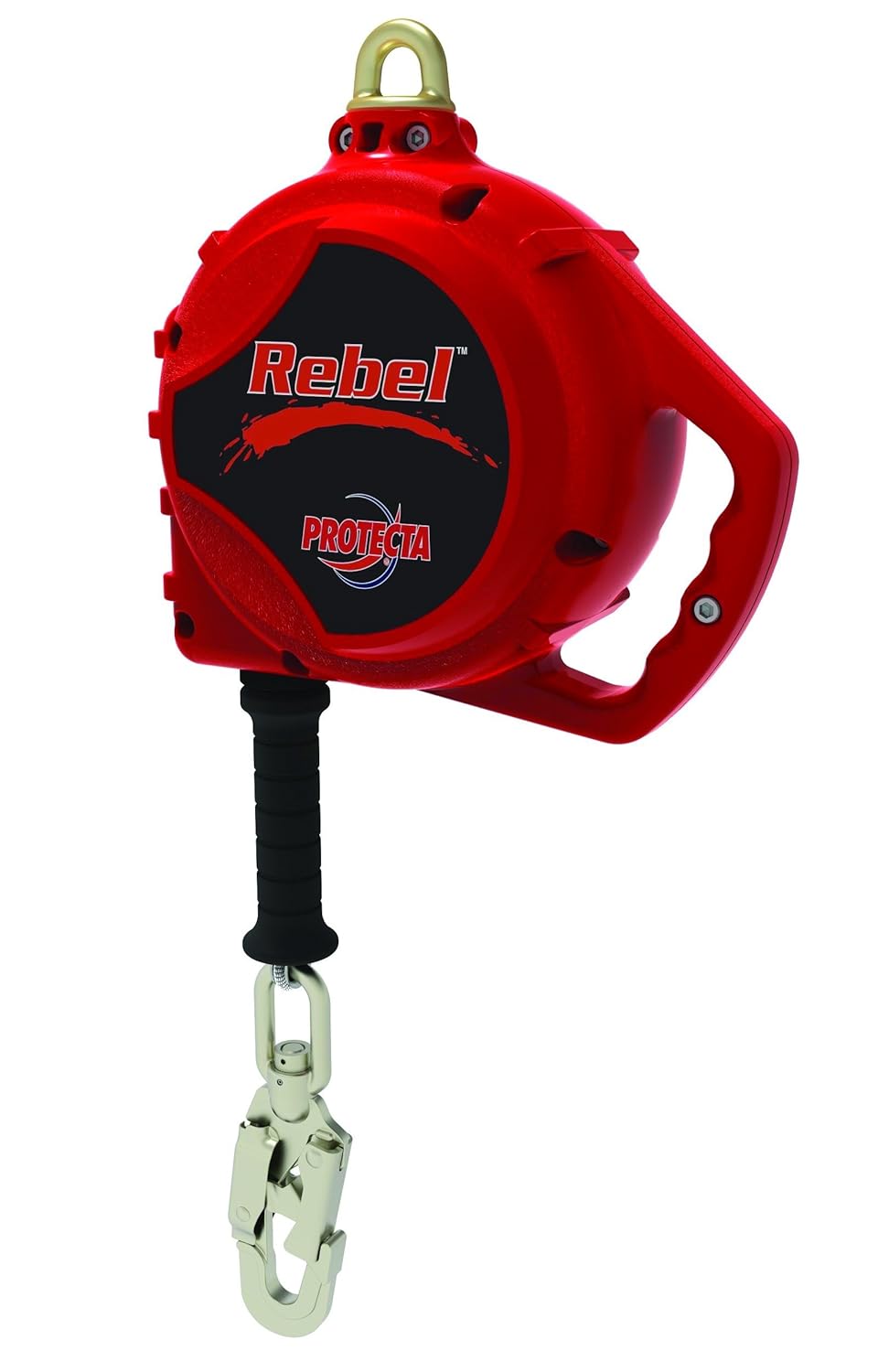 3M Protecta Rebel 3590501 Línea de vida autorretráctil, cable de acero inoxidable de 33 pies, carcasa termoplástica, mosquetón, capacidad de 420