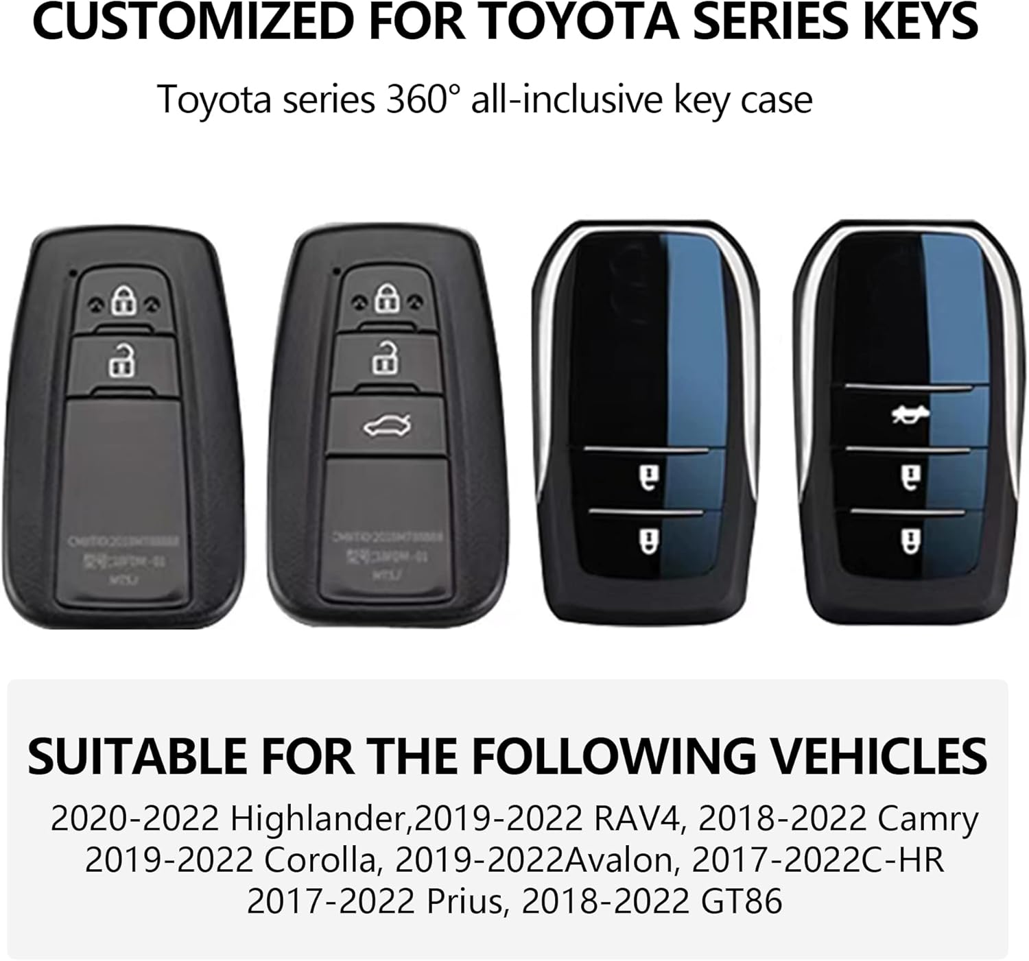 Adecuado para llavero Toyota Crown Corolla Camry, llave CarSmart de 3 botones, funda protectora de llave de TPU súper suave (rojo)