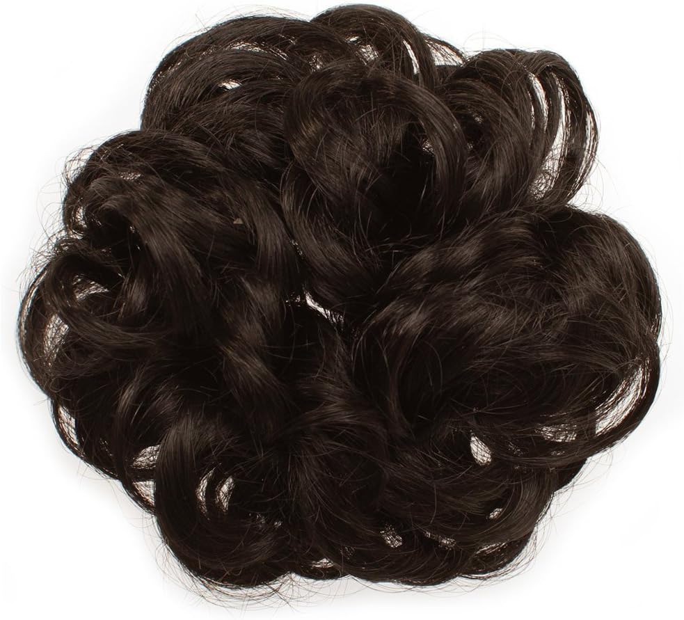 Cabello sintético despeinado, grueso, extensiones para coleta, cabello recogido