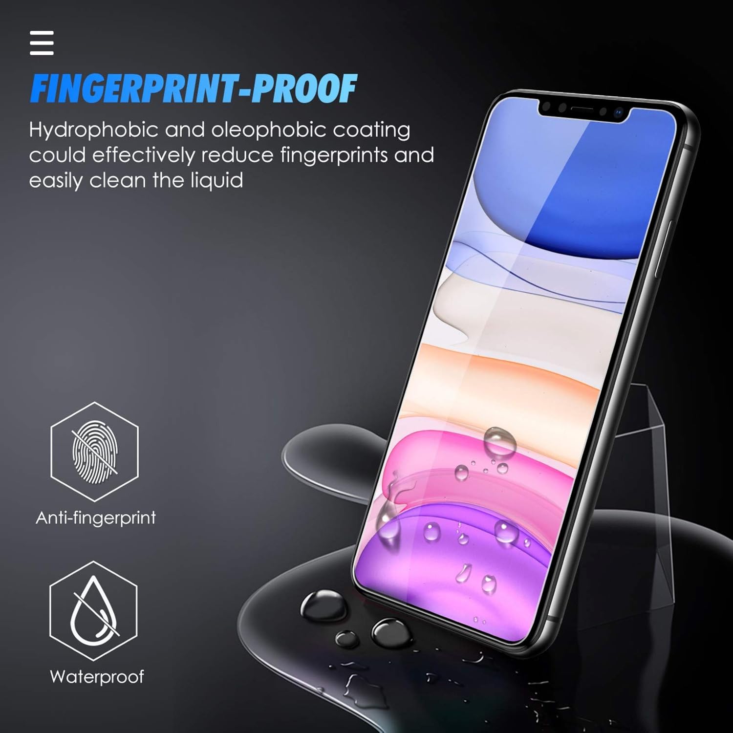 Protector de pantalla para iPhone XC, cristal templado resistente a los arañazos, 4 unidades