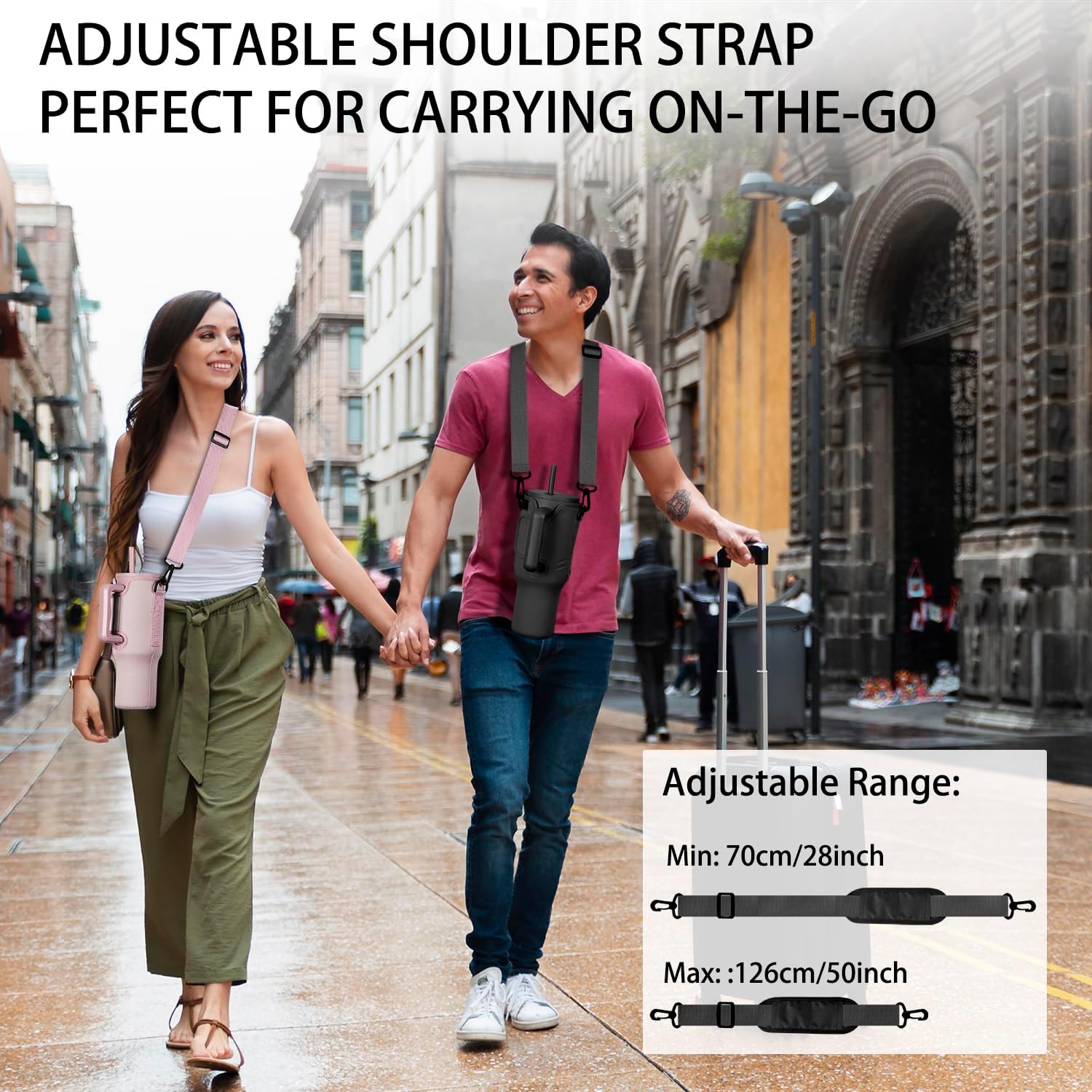 SHHVRE-Y Bolsa de transporte para botella de agua compatible con vaso Simple Modern de 40 onzas con asa, soporte para botella de agua con correa