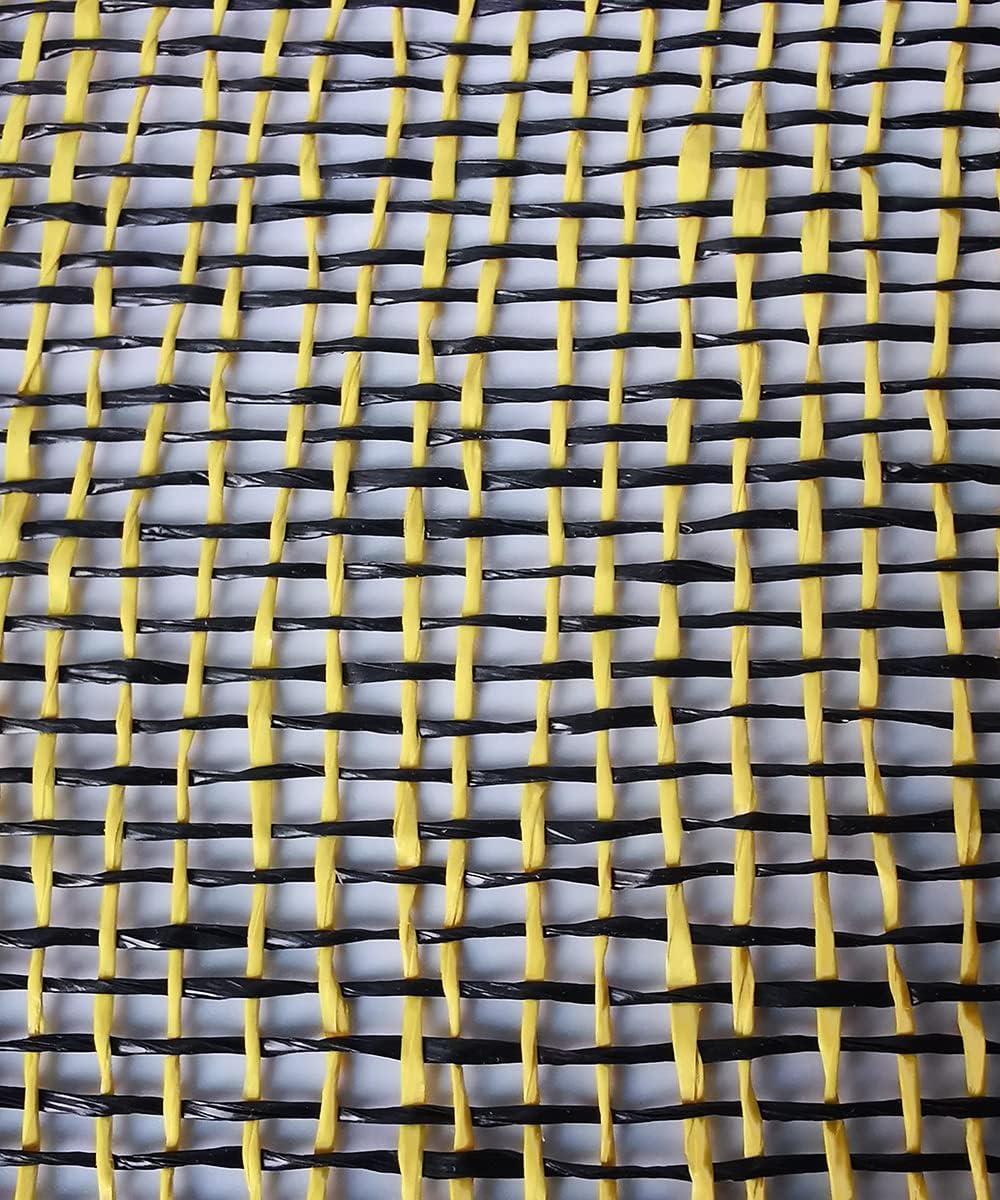 Malla de arpillera de poliéster de 10 pulgadas de malla Deco de 10 pulgadas Rolls Liquidación de arpillera 5 yardas (negro+amarillo)