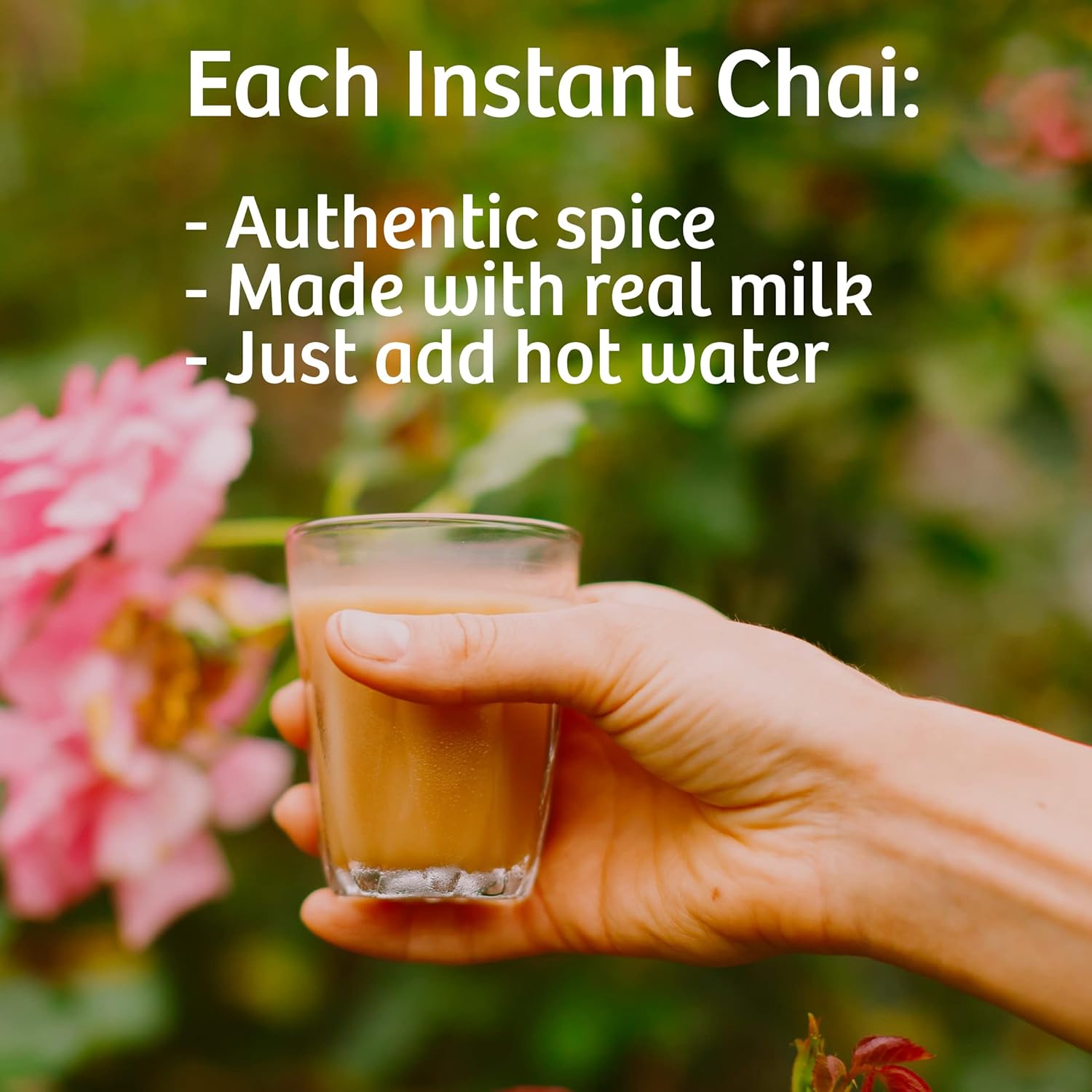 Tea India Chai Moments Masala Chai Tea Instant Latte Mix Mezcla sabrosa de té negro premium e ingredientes naturales Té tradicional indio con