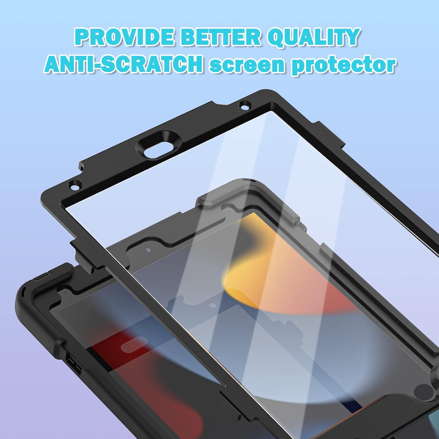 BRAECN Funda para iPad de 987 generación, resistente a los golpes, con protector de pantalla, soporte para lápices, soporte para tapa de lápiz,