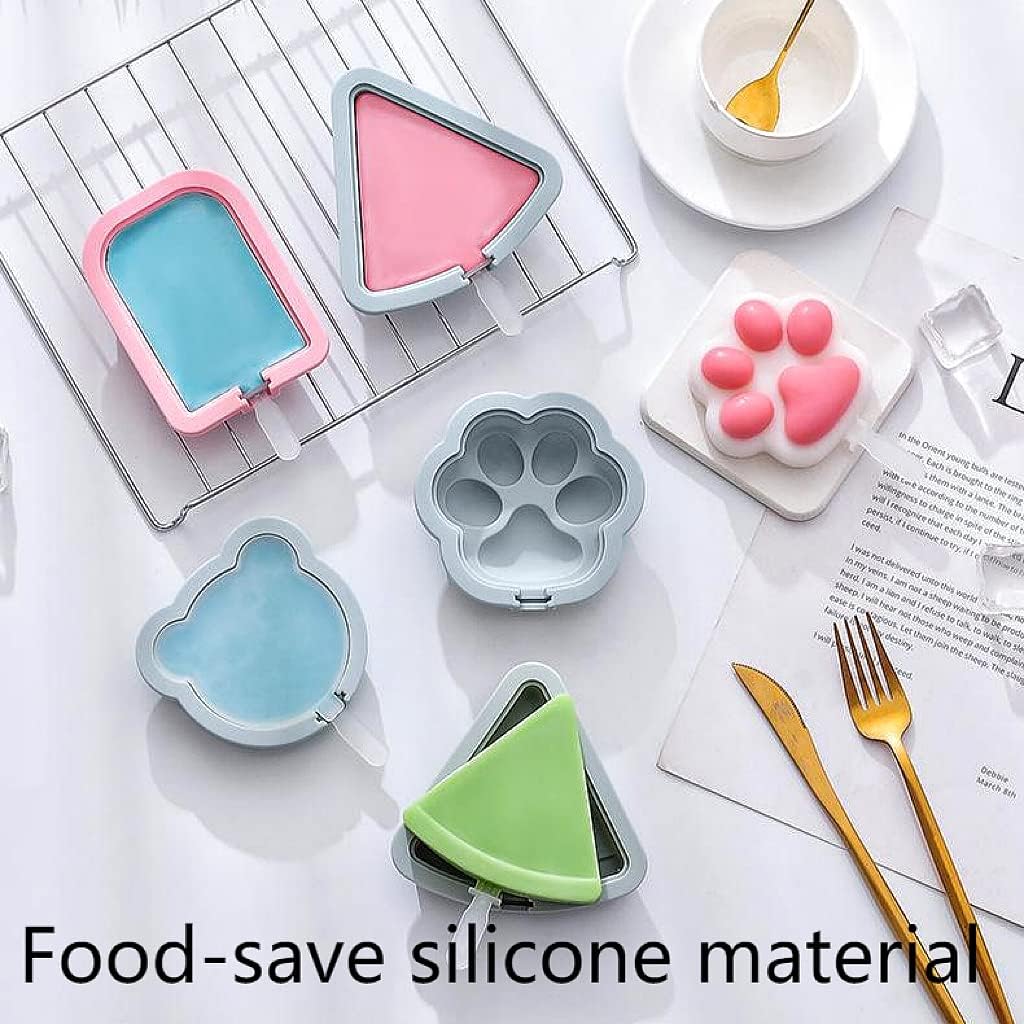 Juego de 4 moldes de paletas de silicona, 1 pieza para hacer paletas de helados, moldes de helado congelados, accesorios de cocina, fácil