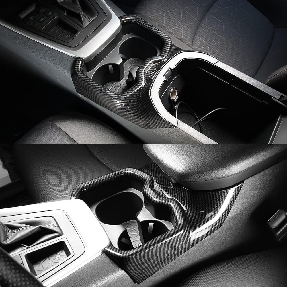 Funda para portavasos de agua para consola central RAV4, compatible con accesorios Toyota RAV4 2023 2022 2020 2021 2019 ABS fibra de carbono