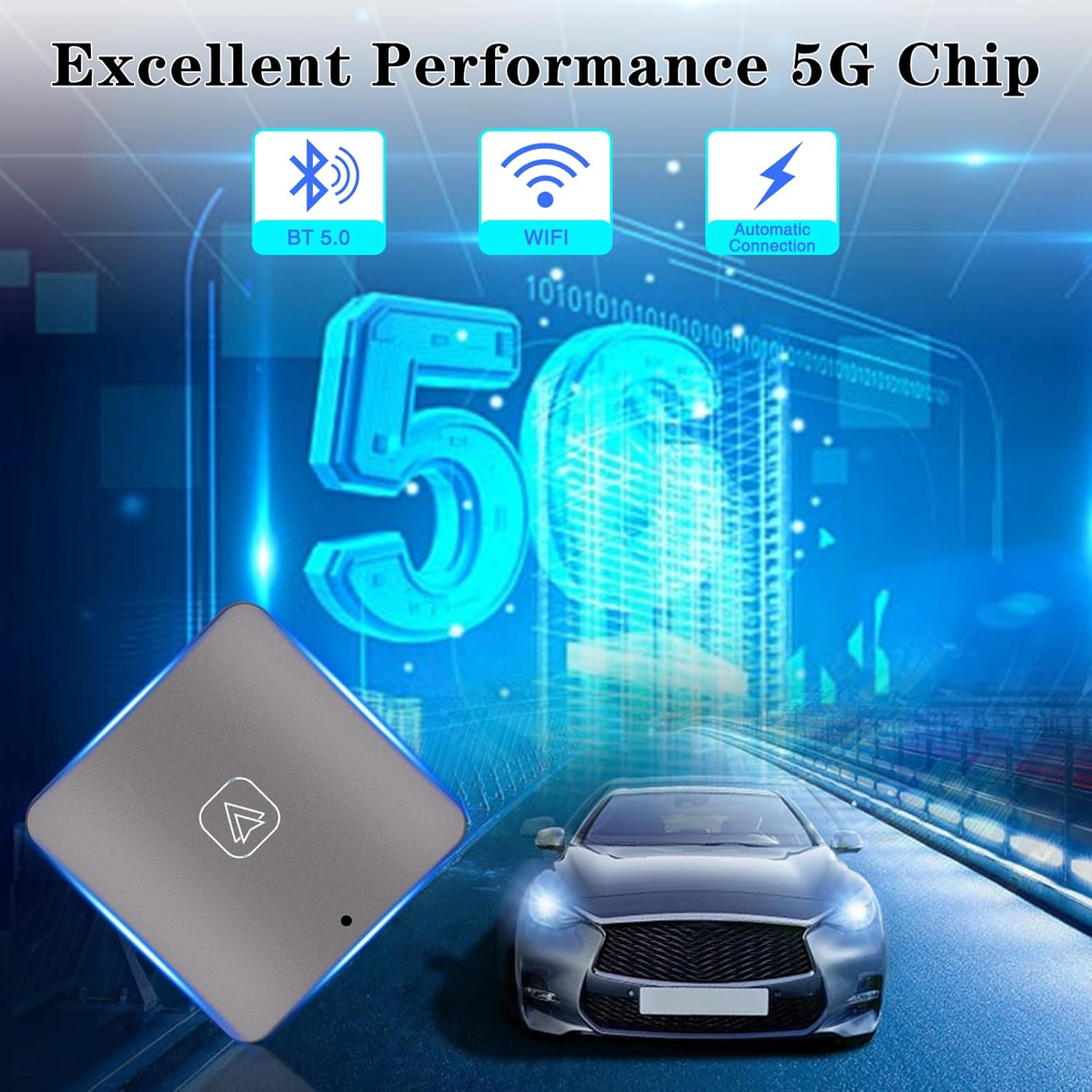 Adaptador inalámbrico automático Android para coche, convertir OEM fábrica con cable Android Auto a inalámbrico, conexión automática WiFi de 5 Ghz