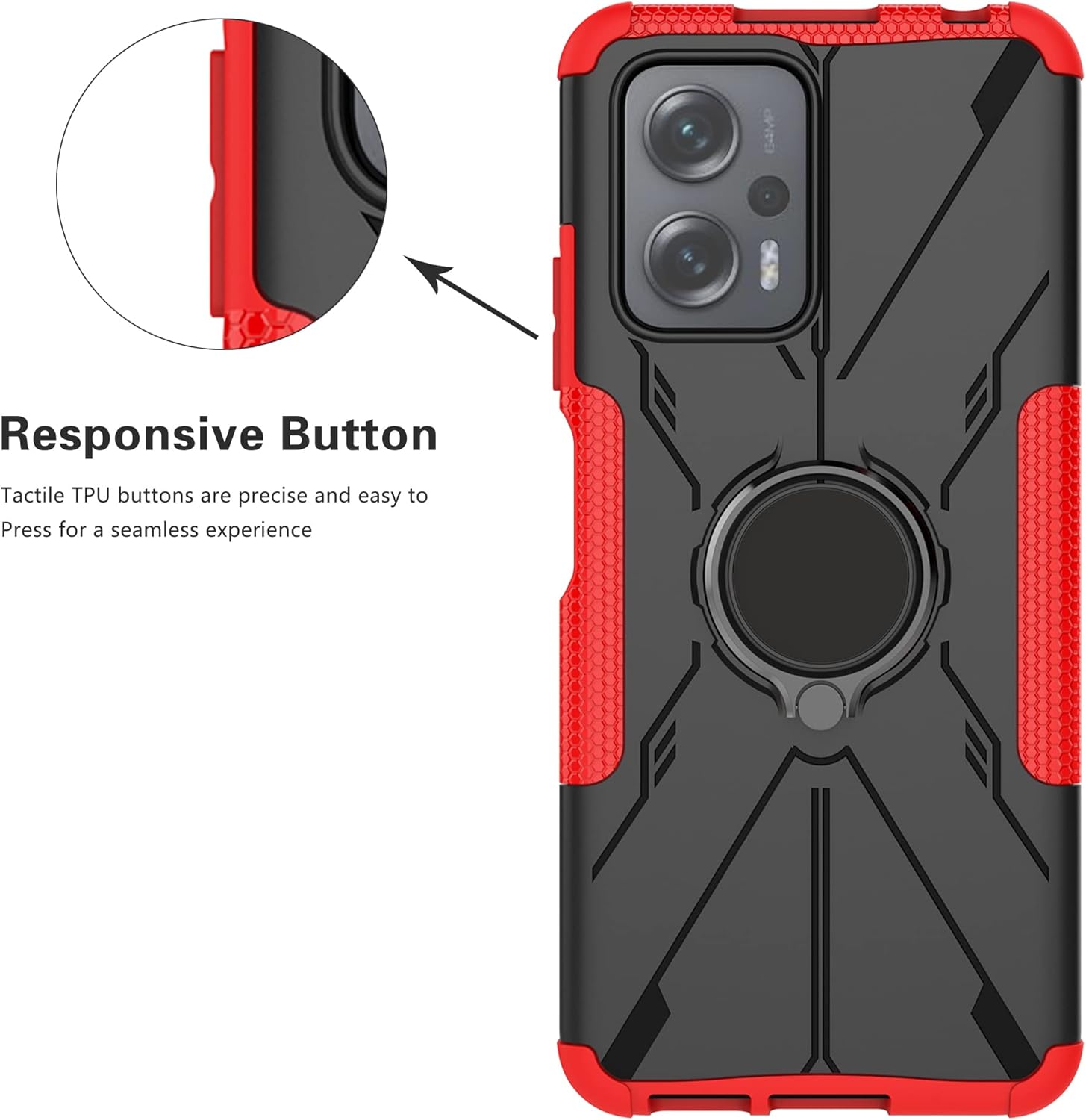 Funda compatible con Xiaomi Redmi Note 11T Pro, funda Poco X4 GT, soporte de anillo de rotación de 360 Kickstand de grado militar, funda a prueba de