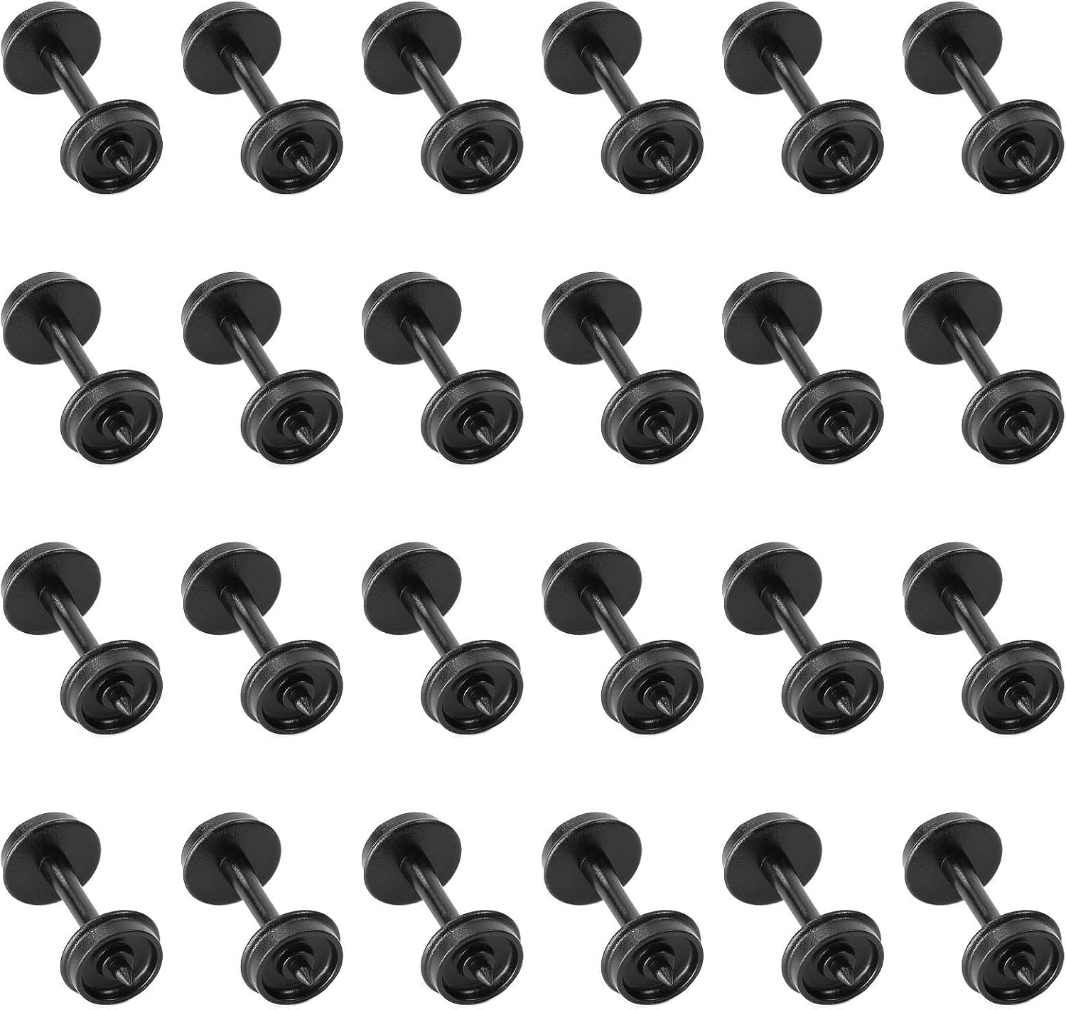 24pcs POM Plastic 33” Ruedas para Modelo Tren 187 HO Escala Rueda HP28 (escala HO)
