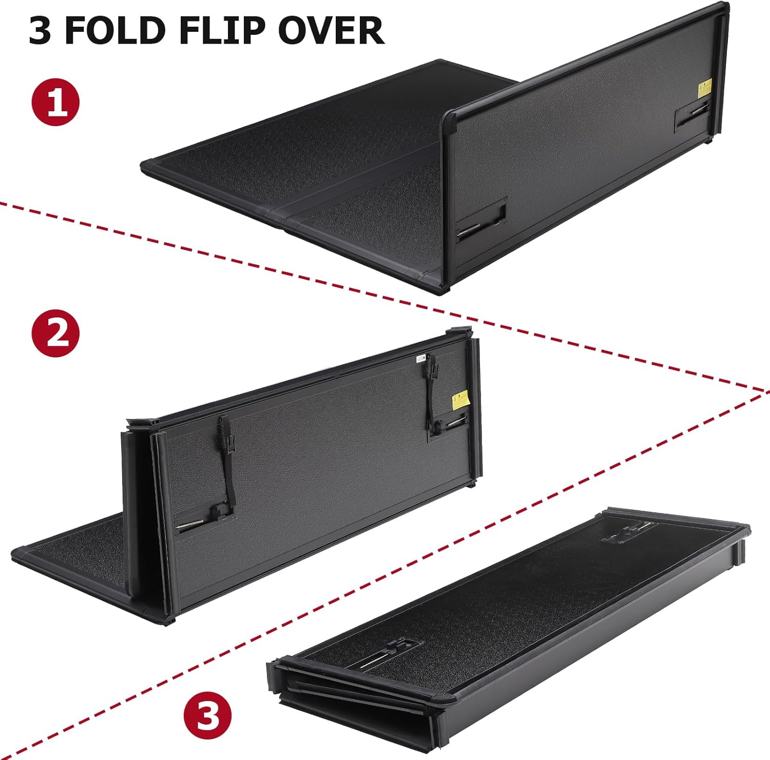 Cubierta Tonneau plegable rígida para Ford F150 de 5.6 pies, compatible con F-150 Supercrew 2015-2023 con cabina doble de 5.6 pies