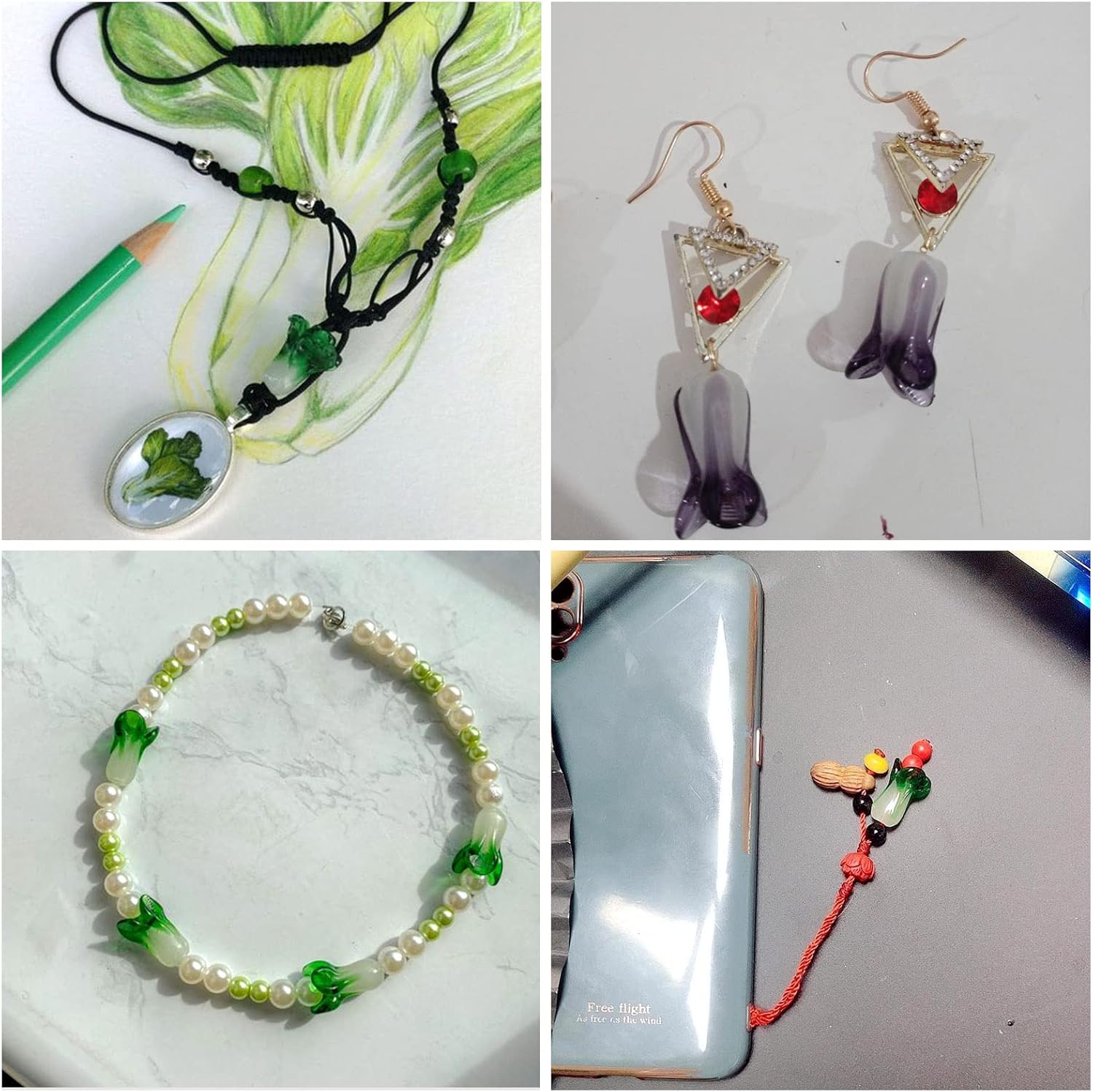 Craftdady Vegetable Food Lampwork Glass Charm Bead Handmade Dangle Beads for Jewelry Bracelet Necklace Making