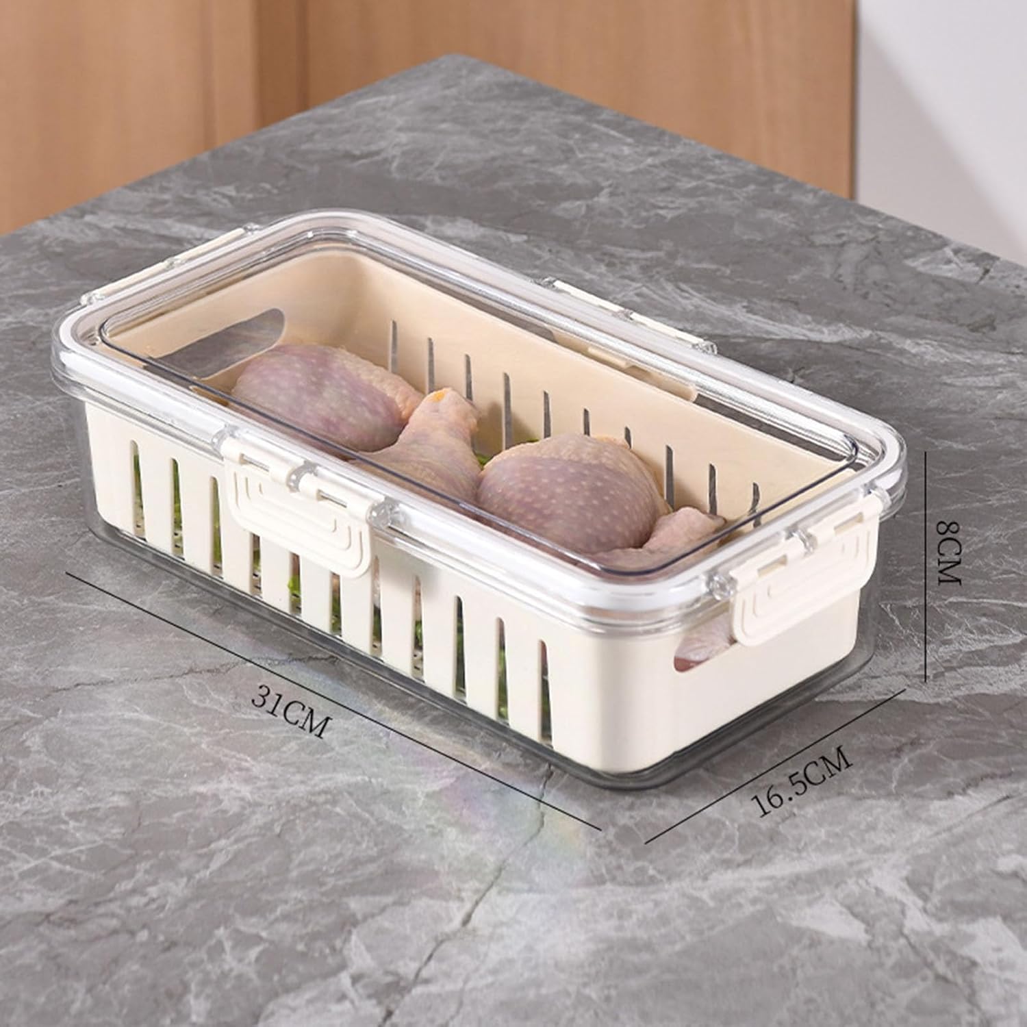 TOPINCN Contenedores de almacenamiento de frutas para refrigerador, organizadores de cocina, contenedor de almacenamiento de verduras de grado