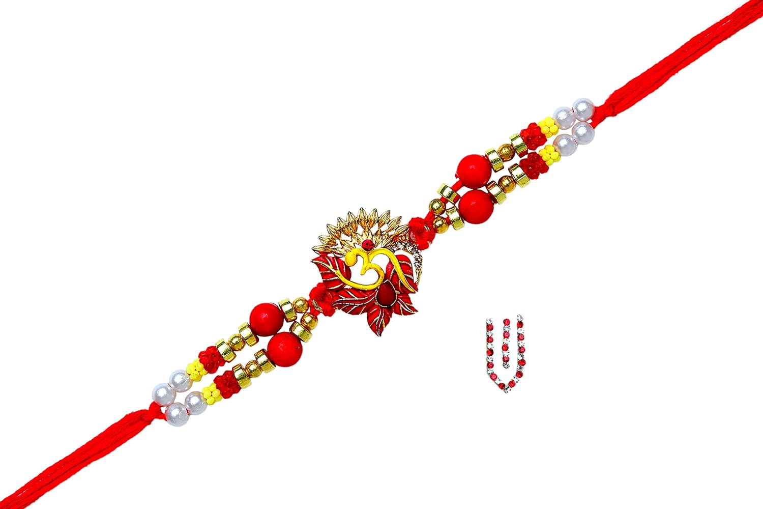 Rakhi individual para hermano Rakhi hilo para Bhai Bhabhi Bhaiya y Bhatiji veera Raksha Bandhan Rakhi Set Dora pulsera Kalwa con paquete de regalo