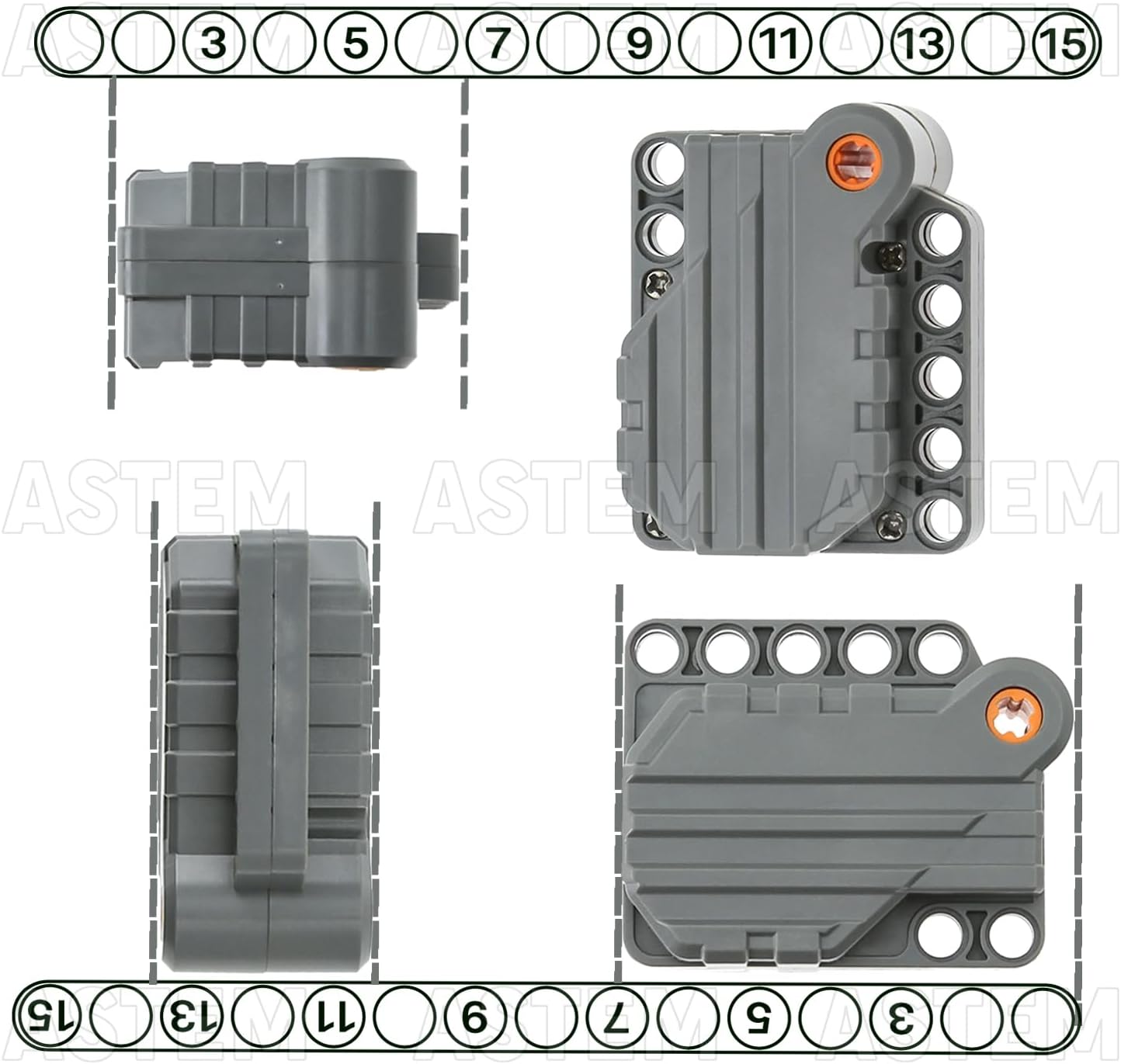 2 piezas técnicas de motor de retroceso compatibles con Lego 12787c01 Building Brick MOC Motor6 x 5 x 3