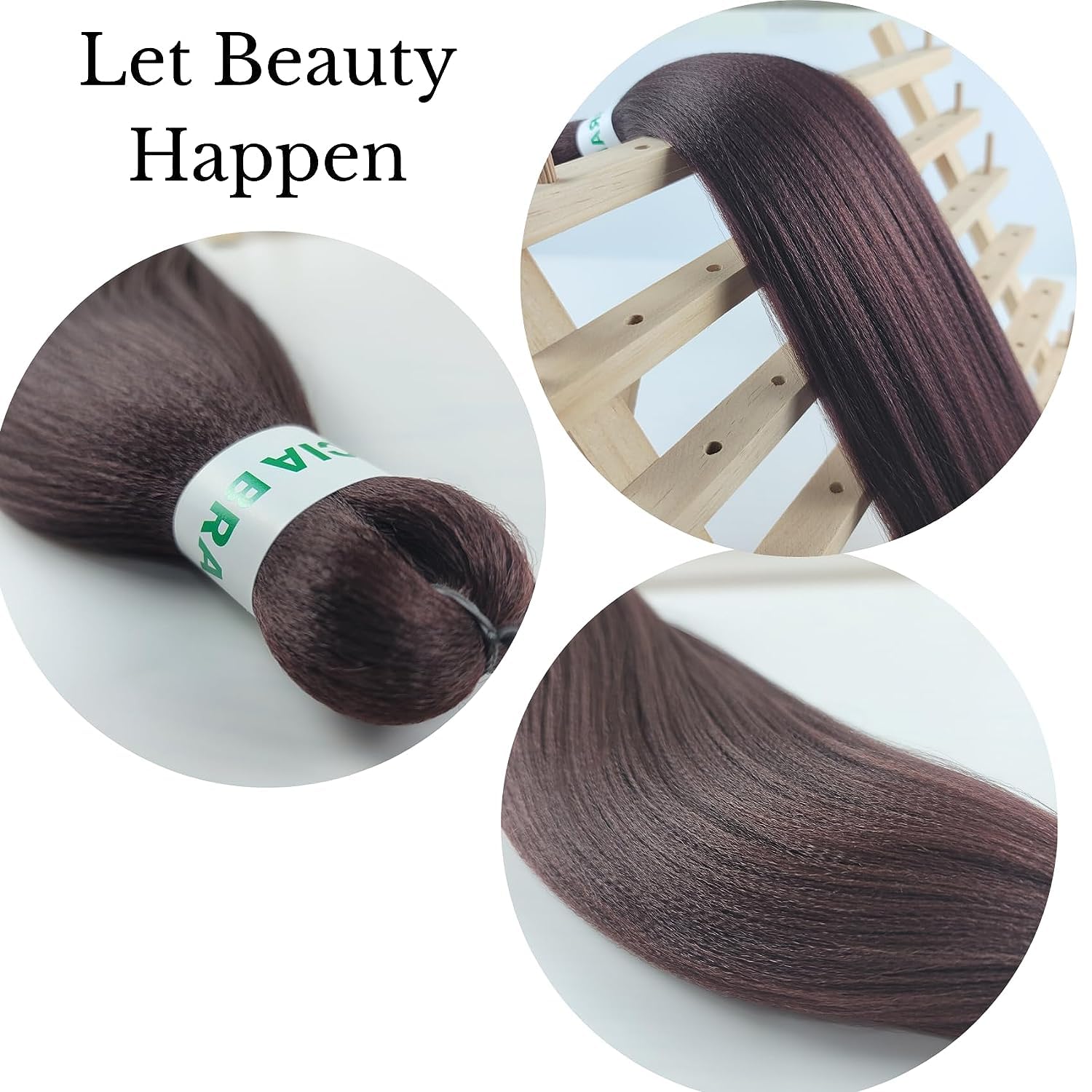 Extensiones de cabello trenzado Kanekalon preestirado de color marrón chocolate