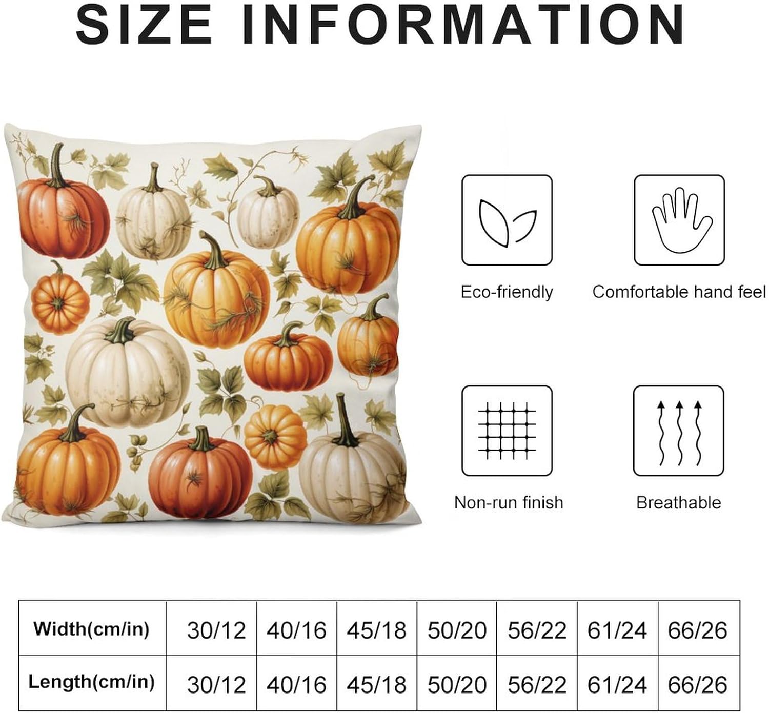 Cojines Decorativos Para Sala 26 x 26 pulgadas, fundas cuadradas decorativas de calabaza de cosecha de otoño para decoración del hogar, otoño, día