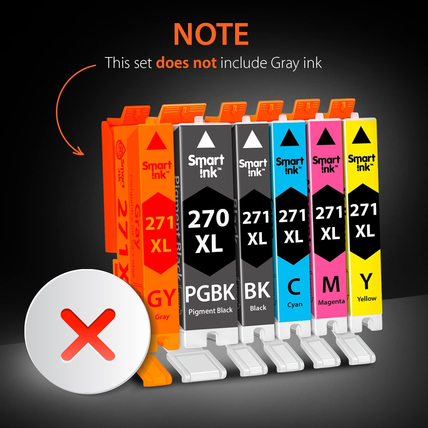 Smart Ink Cartucho de tinta de repuesto compatible para Canon PGI 270 XL CLI 271 XL PGI-270XL CLI-271XL 10 unidades para usar con MG7720 TS9020