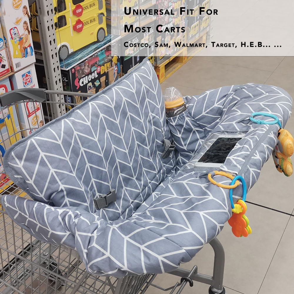 ICOPUCA Funda para carrito de compras para bebé, 2 en 1 funda de carrito para bebés y silla alta, cubierta acolchada para asiento de carrito de