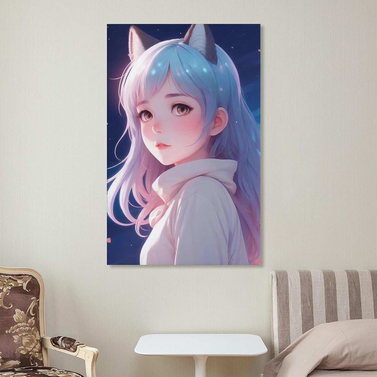 Póster de anime japonés Beauty Girl (7) Póster artístico de pared con desplazamiento en lienzo, cuadro de pintura para sala de estar, decoración del