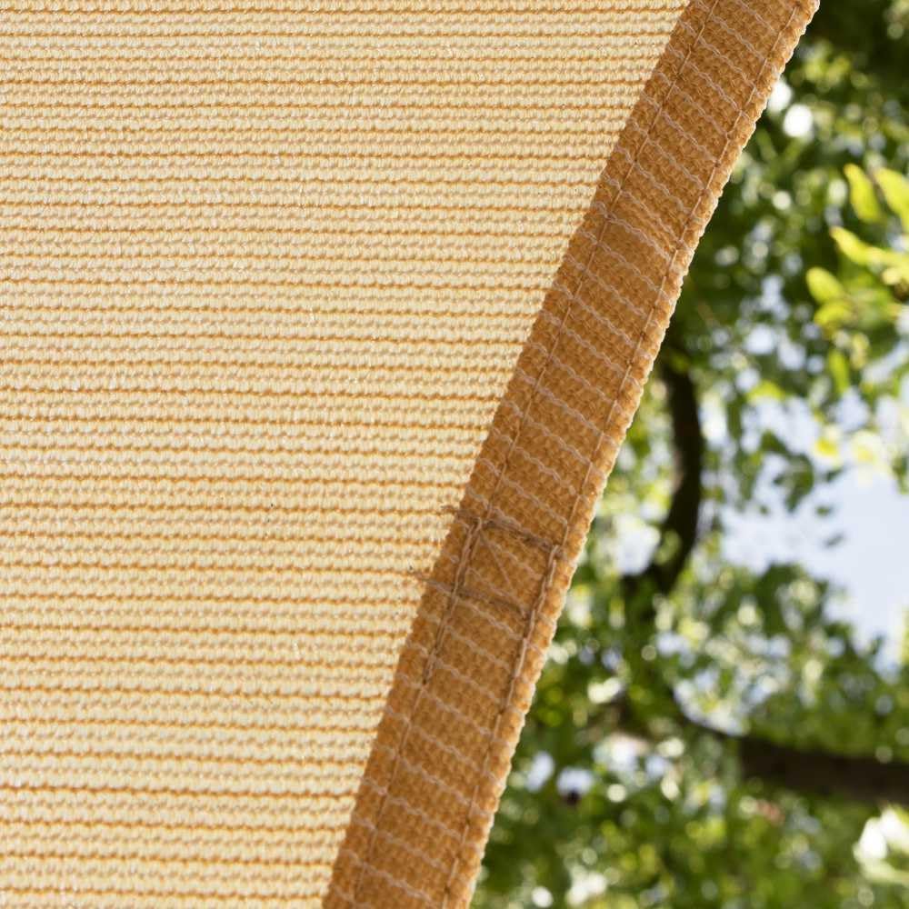 Amgo Toldo triangular beige de 16 x 16 x 16 pies para exteriores, UPF50+ AGTAPT16, 95% de bloqueo UV, permeable al agua y al aire, estándar