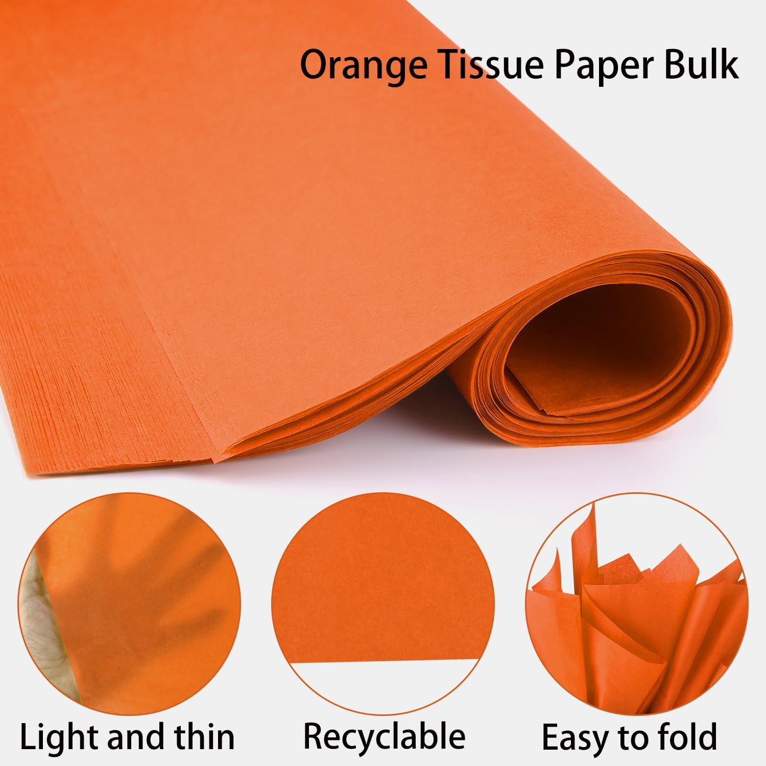 AORZIT – 80 hojas de papel de seda naranja para envolver a granel, papel de seda AORZIT de 14 x 20 pulgadas para envolver bolsas de regalo,