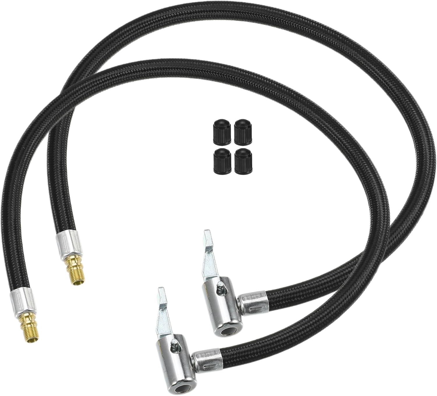 uxcell 2 unids 23.6 in 23.62 “válvula de neumático conectar tubería con boquillas de gas, inflador de portabrocas de aire, bomba de compresor,