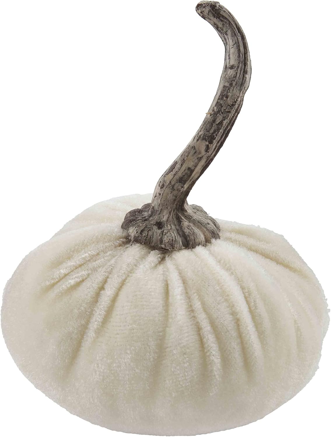 Mud Pie Relleno de jarrón de calabaza de terciopelo, 4 14″ x 4″ de diámetro, blanco