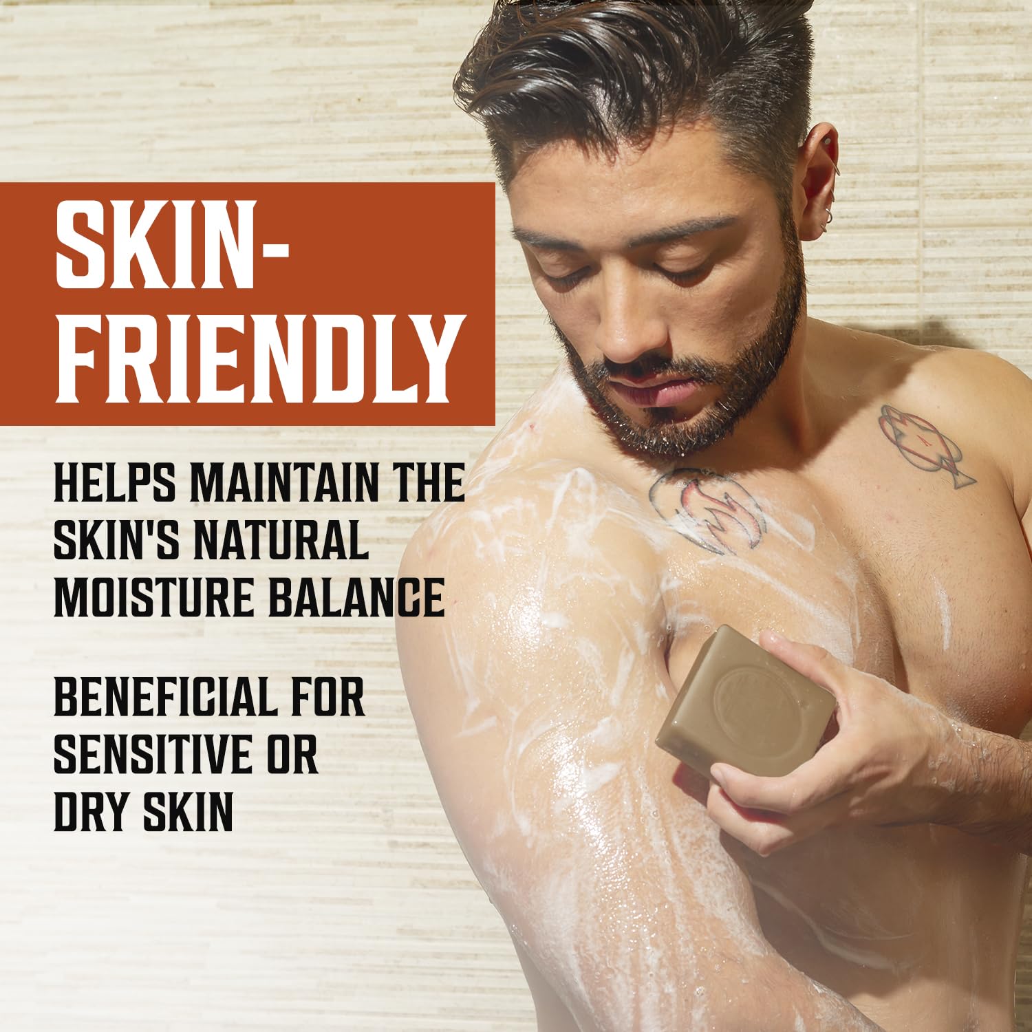Viking Revolution Jabón natural de madera de cedro y pino para hombres, barra de jabón para hombre con aceites esenciales, jabón en barra prensado