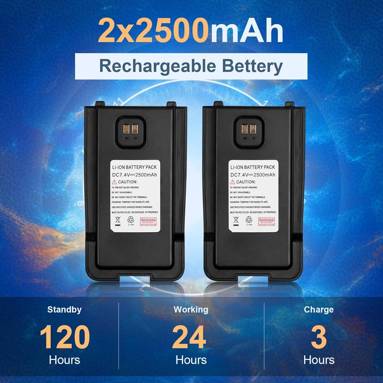 TIDRADIO TD-H8 – Radio jamón de alta potencia de 10 W programable, radio bidireccional de banda dual de largo alcance con batería grande de 2500 mAh