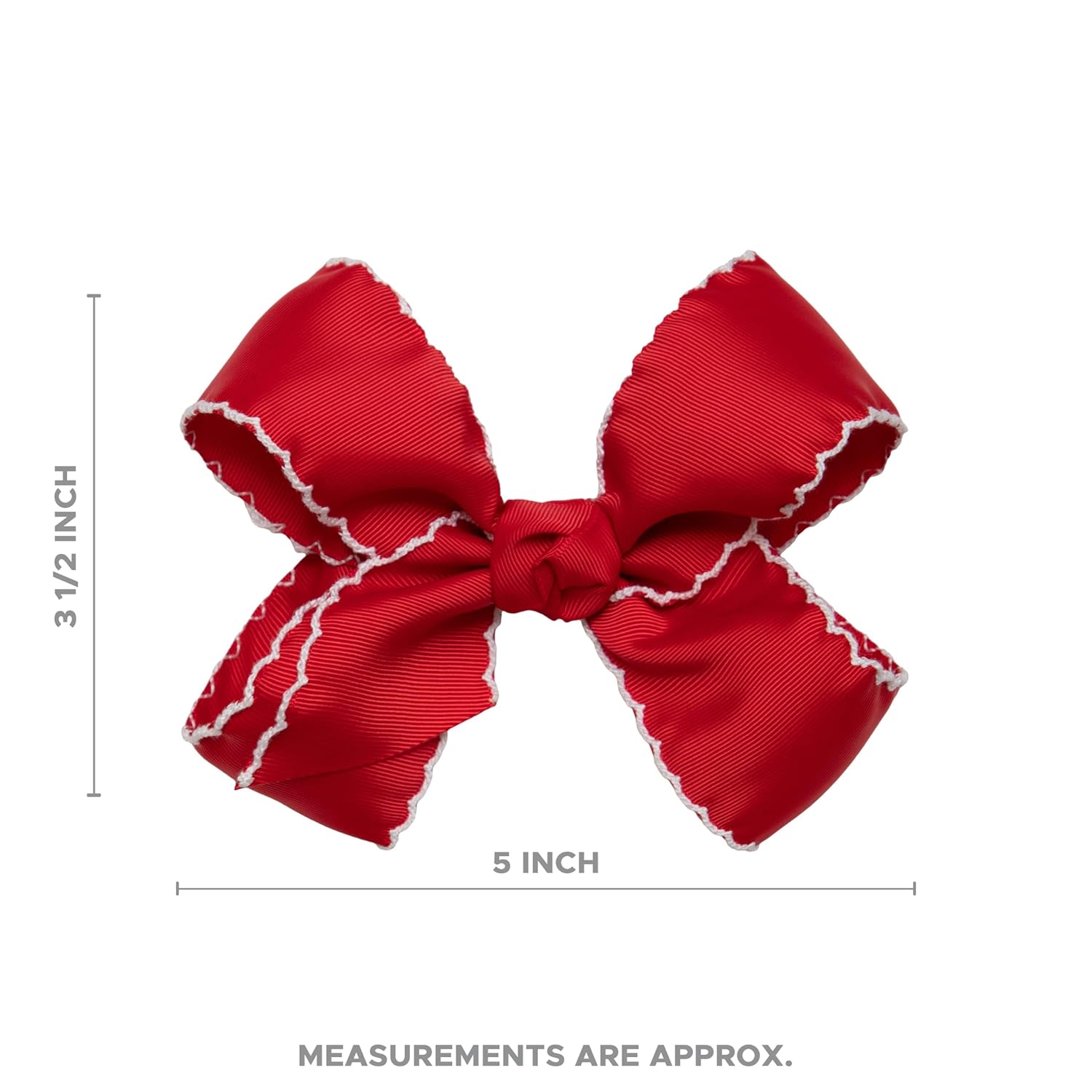 HAIRBOWS – Lazo para el cabello con punto de luna de grogrén para niña con un nudo central en un clip, para todas las edades y tipos de cabello,