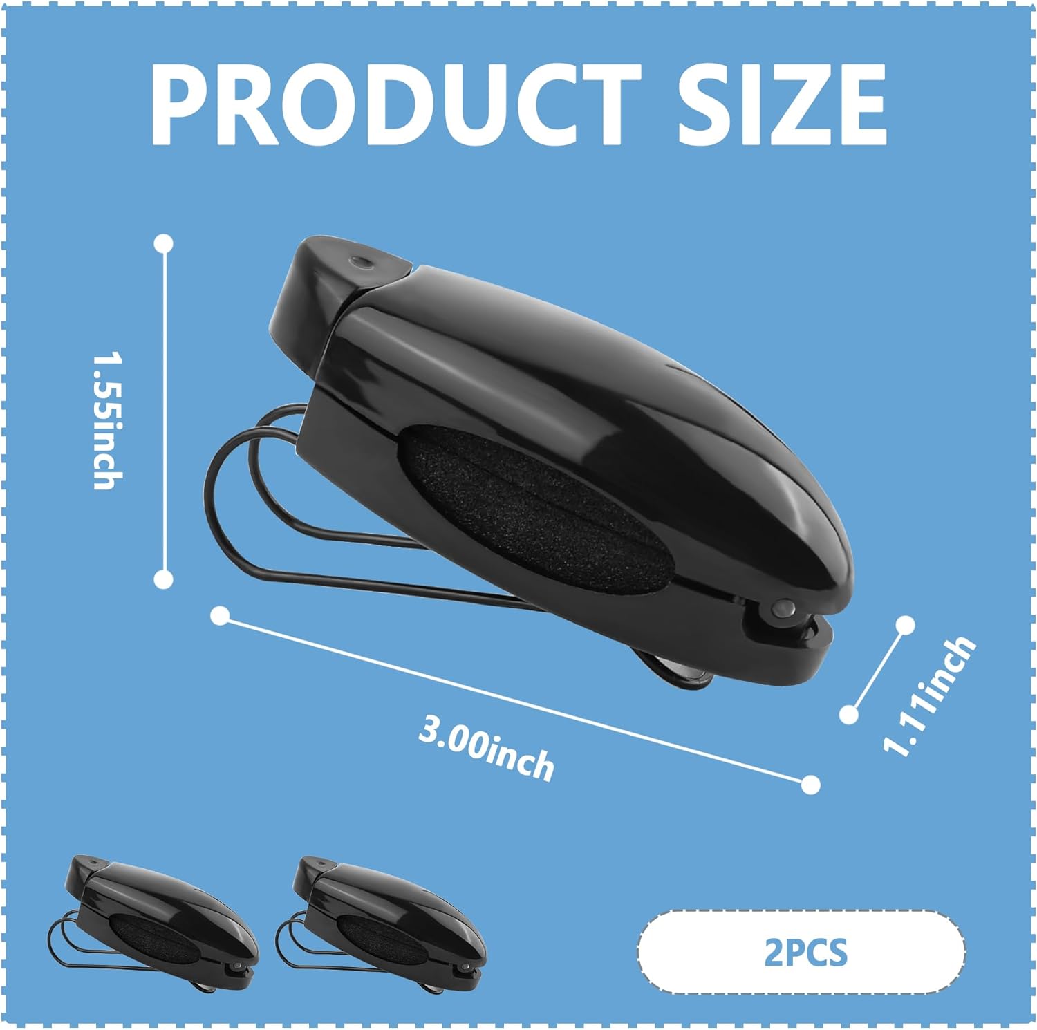 2 soportes para lentes de sol para automóvil, clip de soporte para lentes de sol con esponja para proteger los lentes de sol, clip universal para
