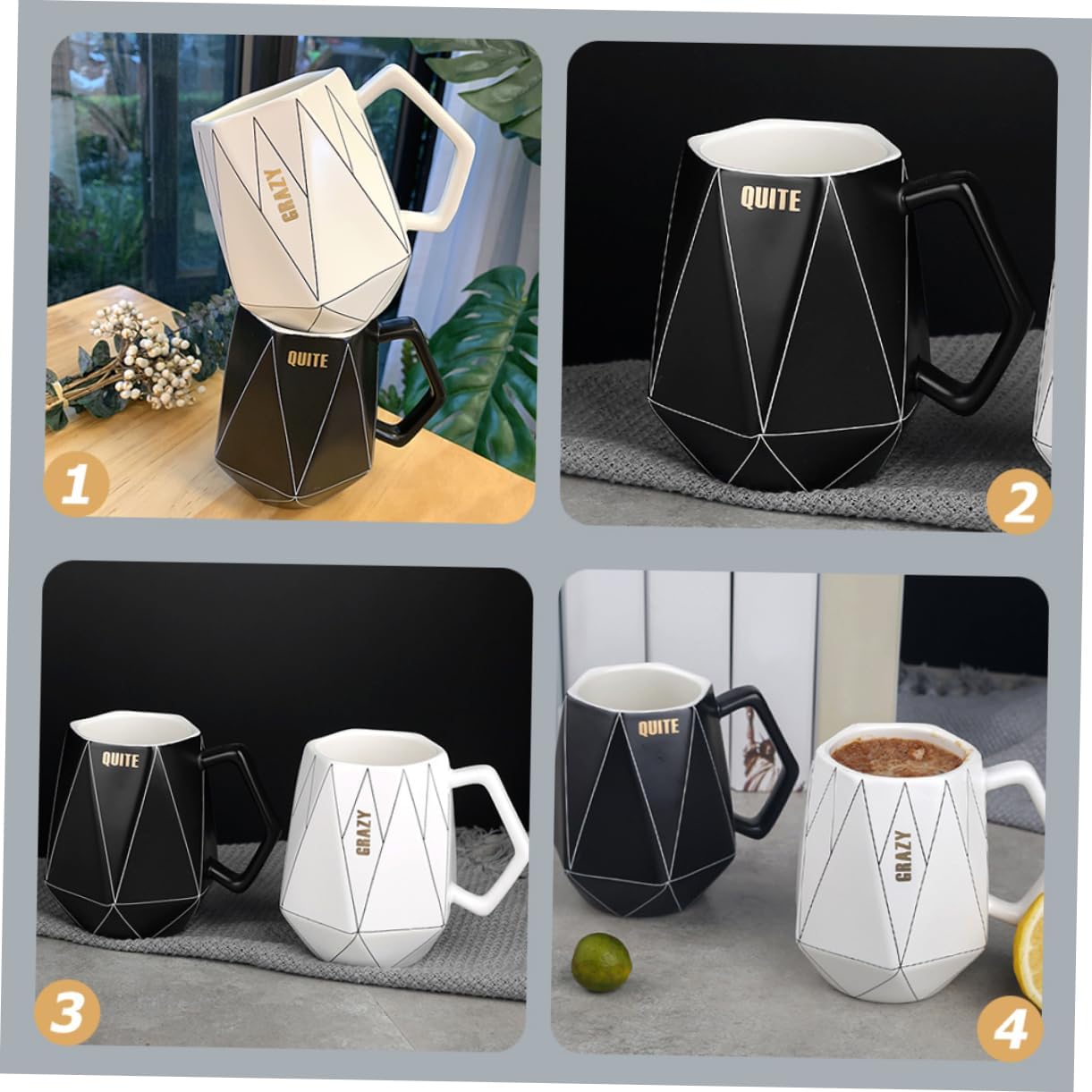 Mug Tea Cups with Lid Coffee Cups with Lids Ceramic Coffee Cup Porcelain Tea Cup Geometric Ceramic Cup Geometric Line Ceramic Cup Enamel Milk Cup
