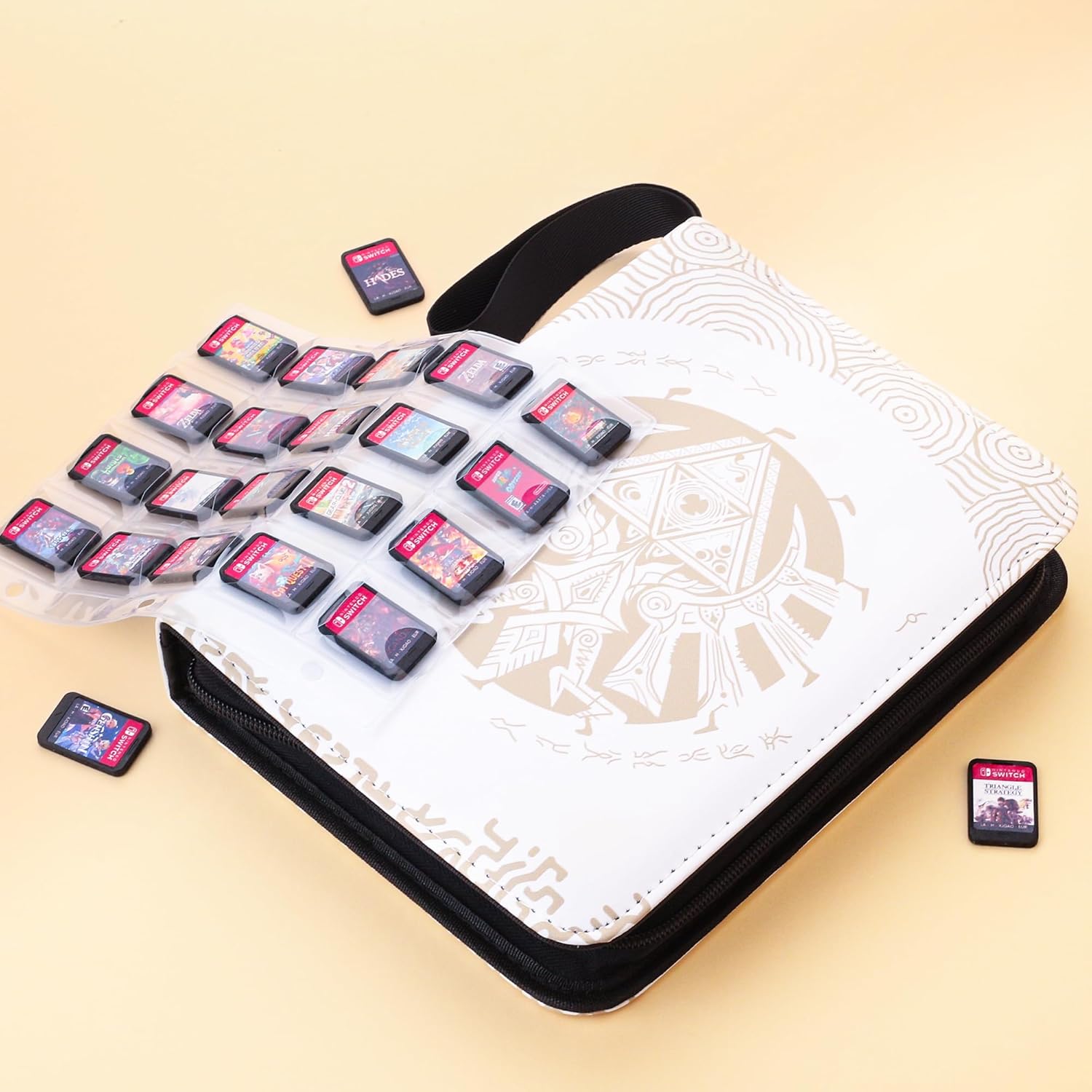 Tarjetero de 300 bolsillos para tarjeta Zelda Amiibo, libro de tarjetas de juego con interruptor de etiquetas NFC con fundas de tarjetas graduadas,