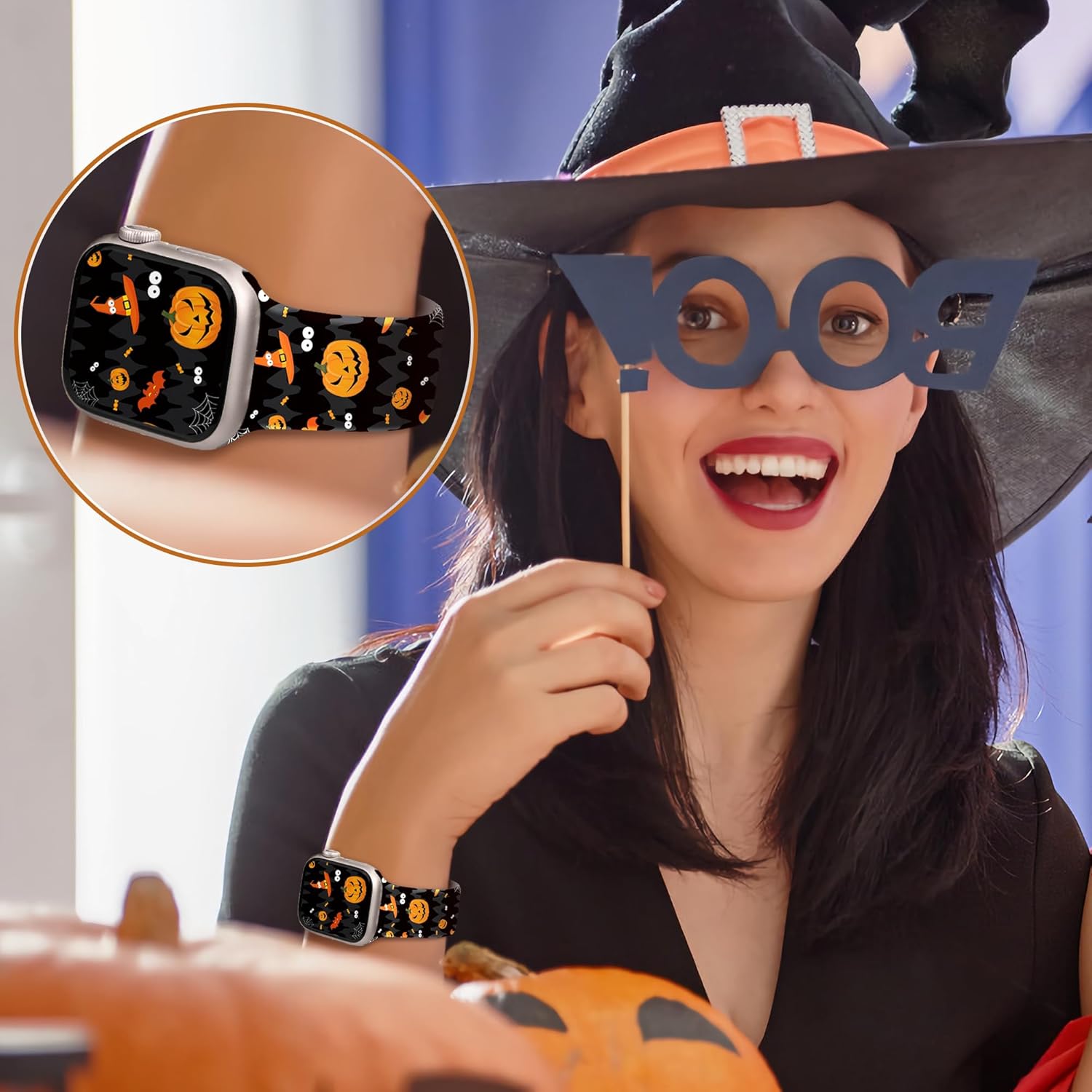 Paquete de 2 correas de Navidad de Halloween compatibles con Apple Watch de 1.614 in 1.575 in 1.496 in iWatch SE Series 9 8 7 6 5 4 3 2 1 para
